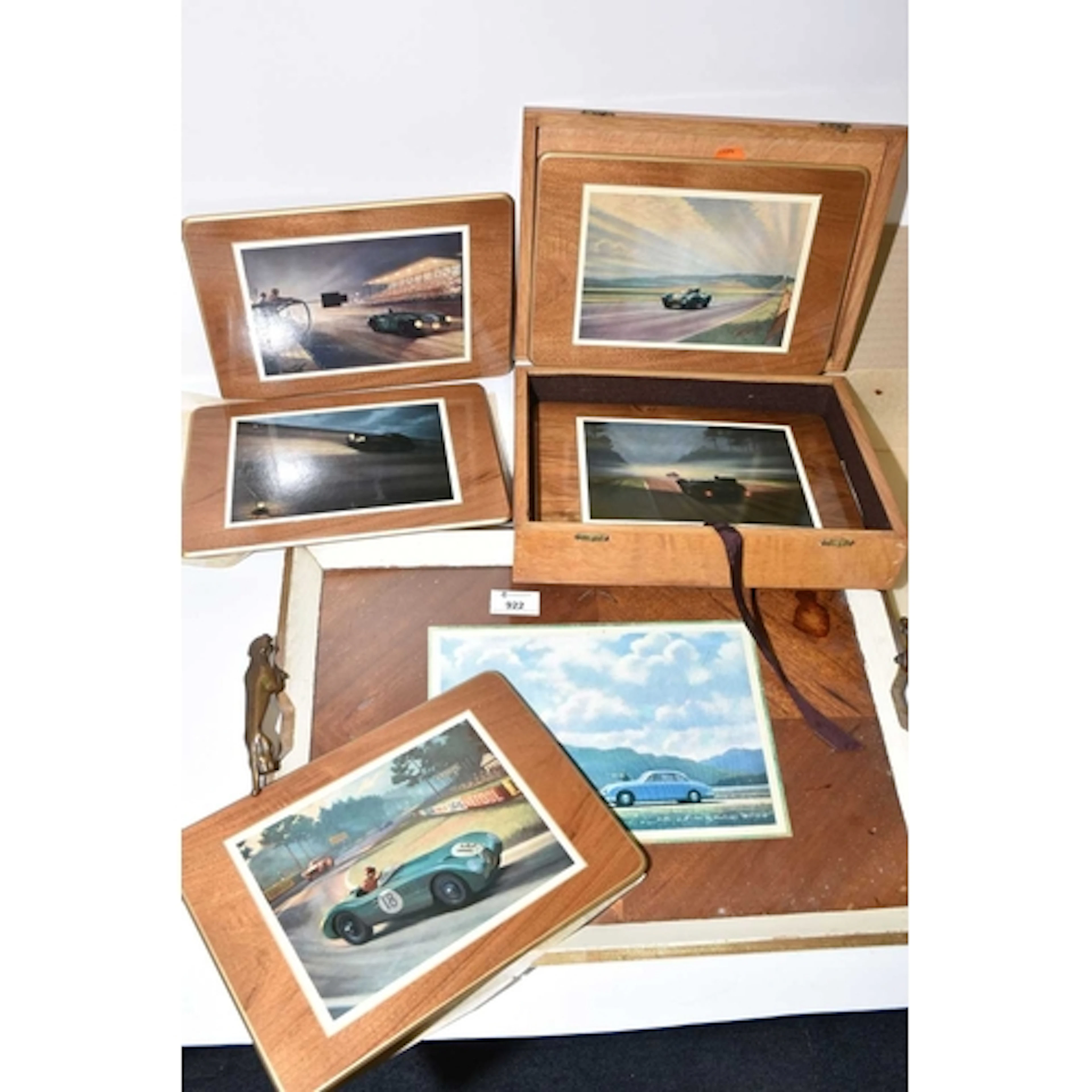 JAGUAR CARS, a set of six table place mats, each mat printed...