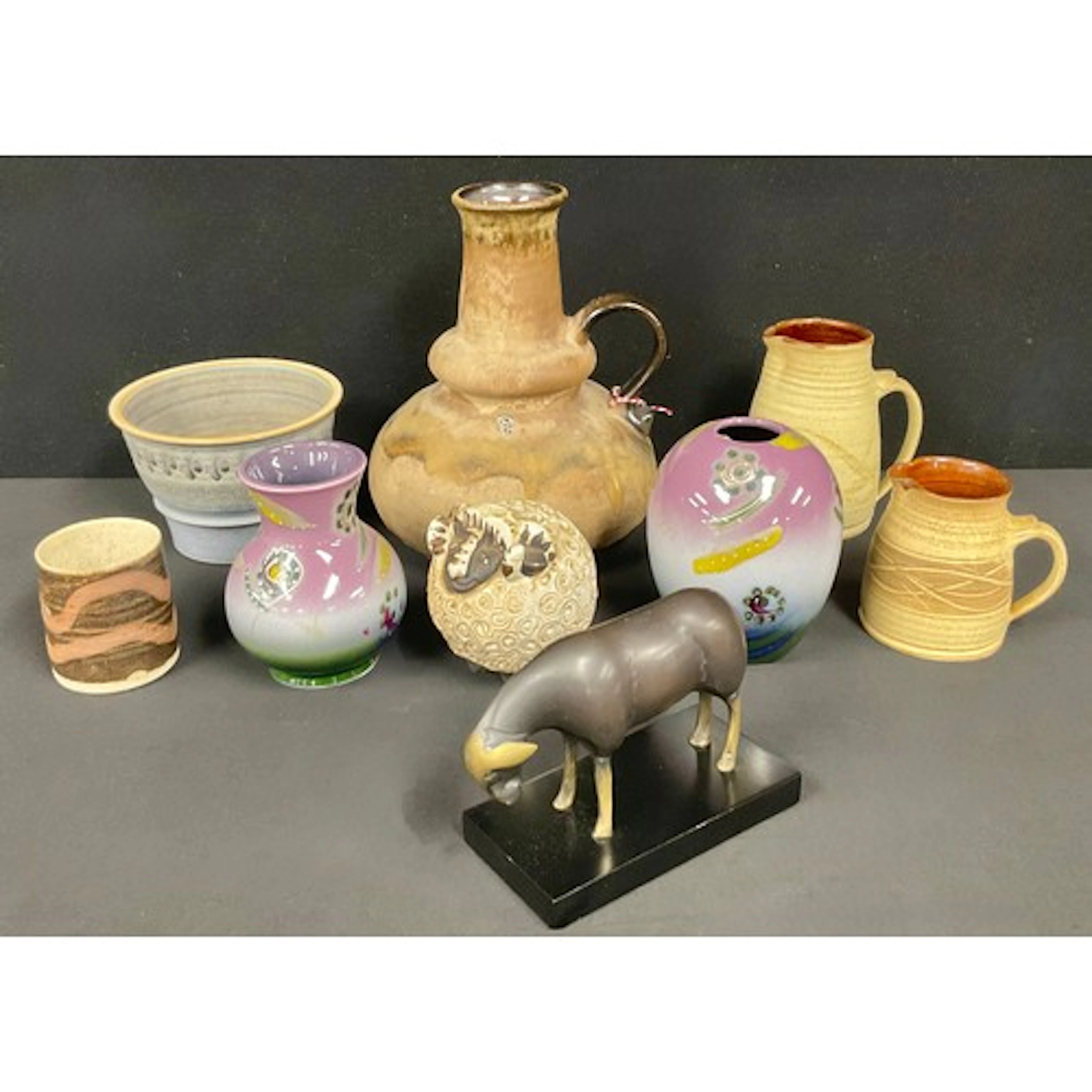 An Anita Harris studio pottery ovoid vase, decorated with ab...