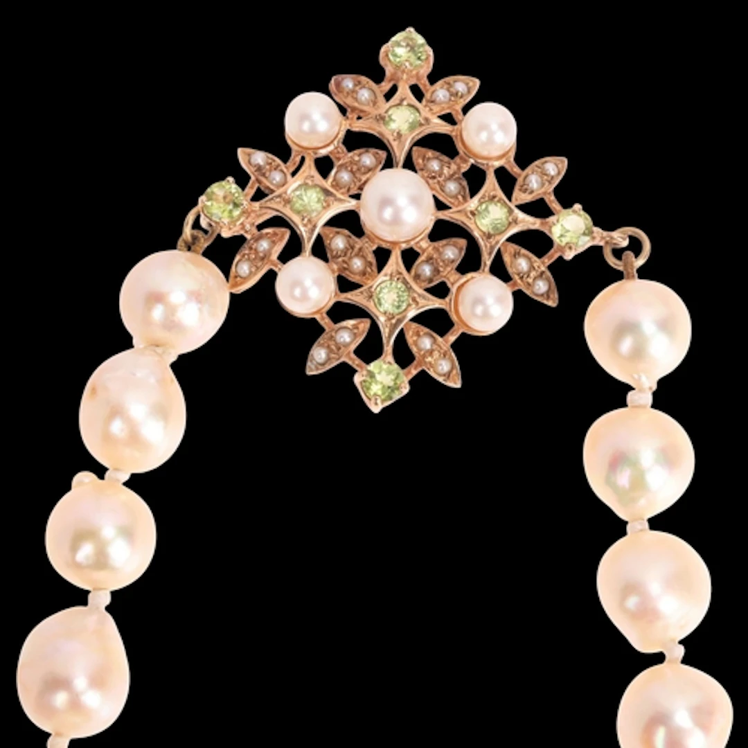 A Vintage single-row cultured pearl bead necklace, maker HBJ...