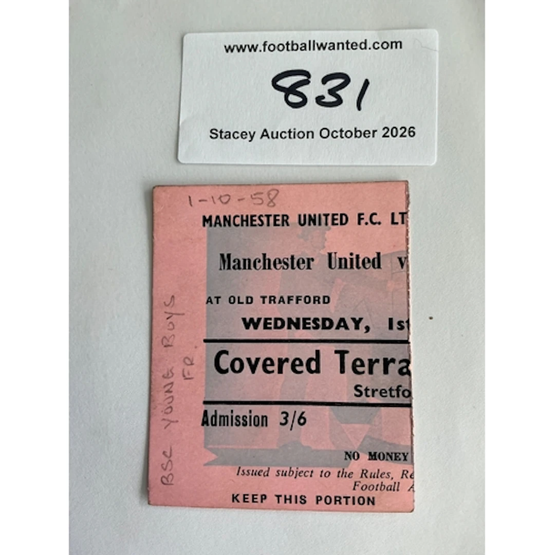 58/59 Manchester United v BSC Young Boys Football Ticket: Pe...