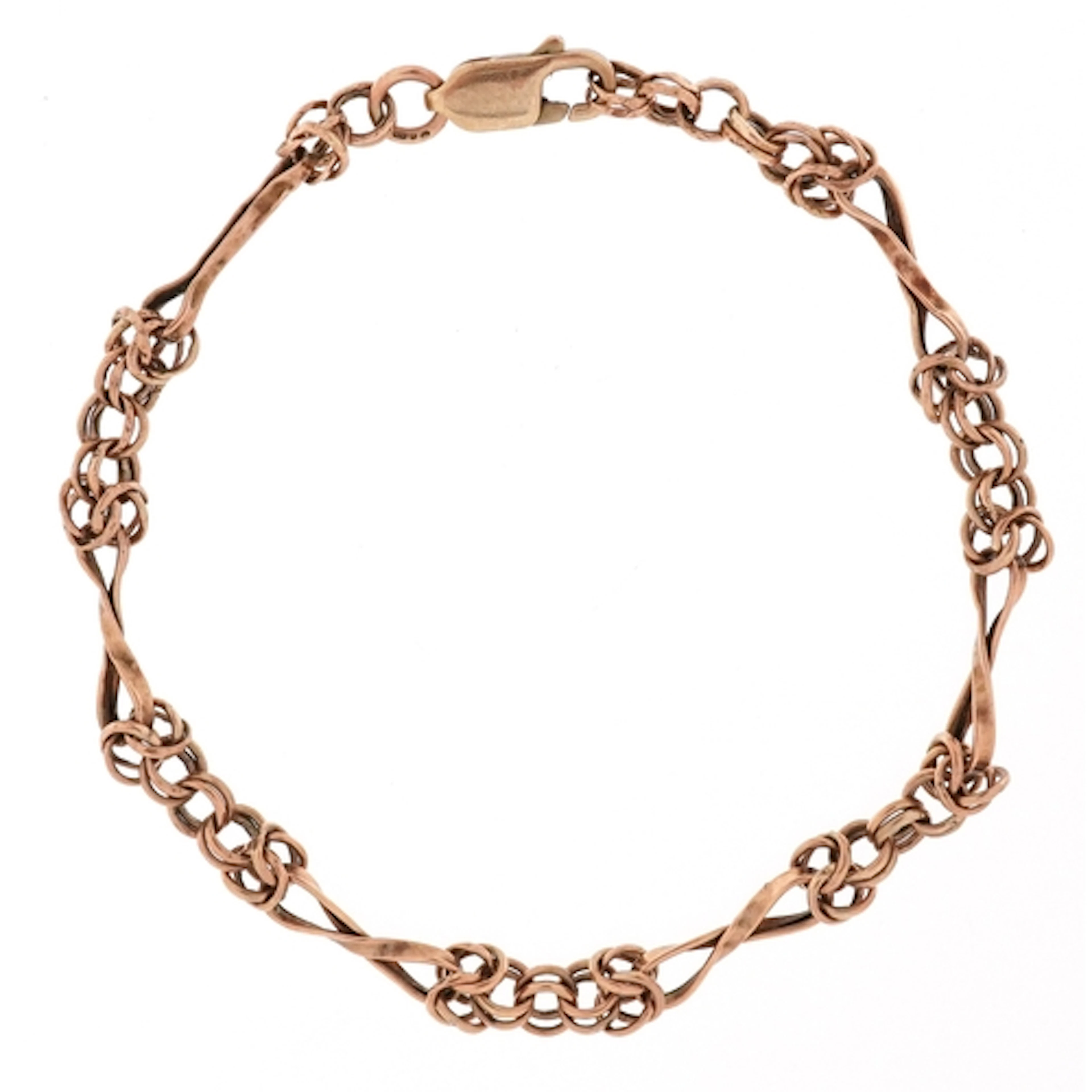 Antique 9ct gold fancy link bracelet, 18cm in length, 2.8g.