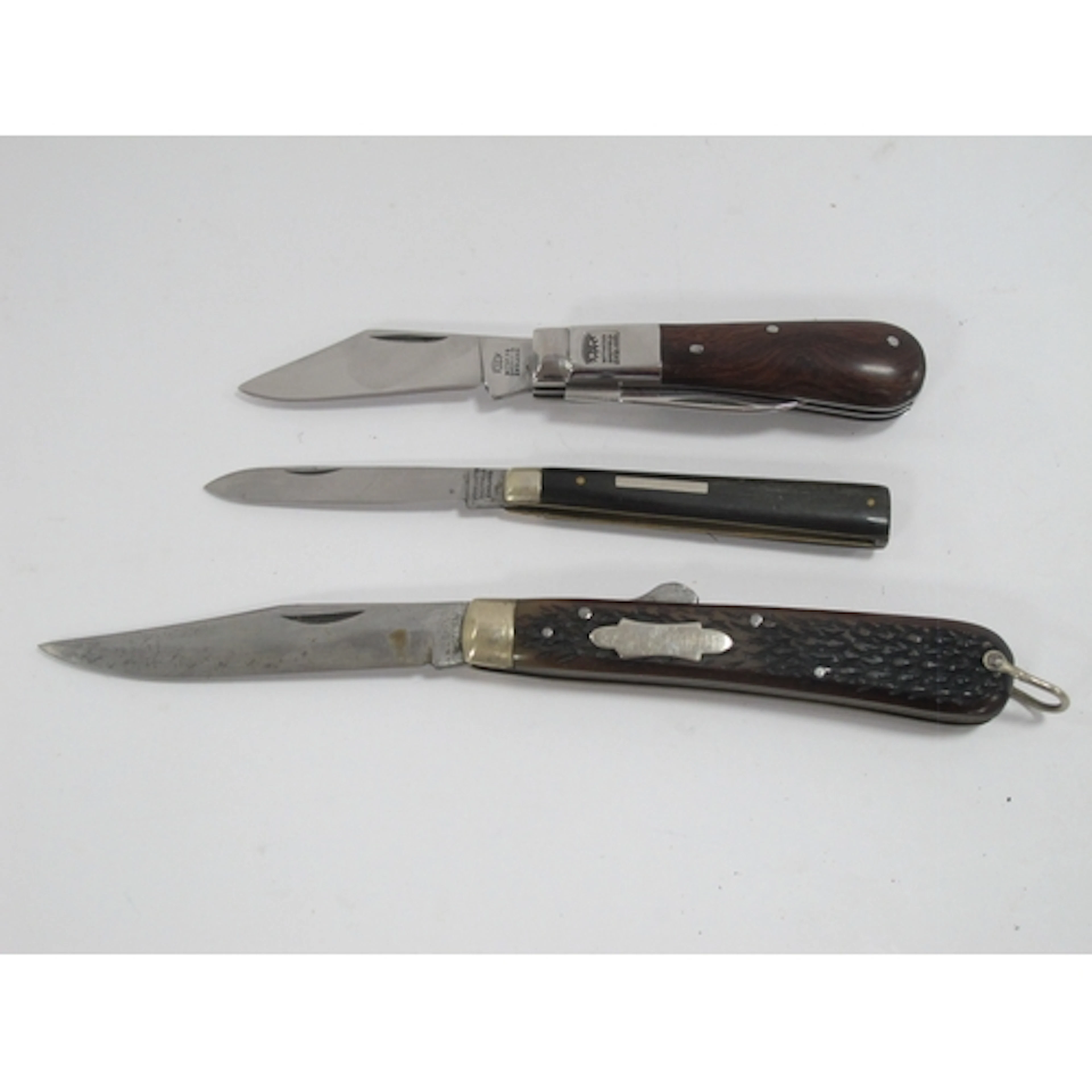 W.H. Wragg Sheffield Lock Knife, stag scales, lanyard ring, ...