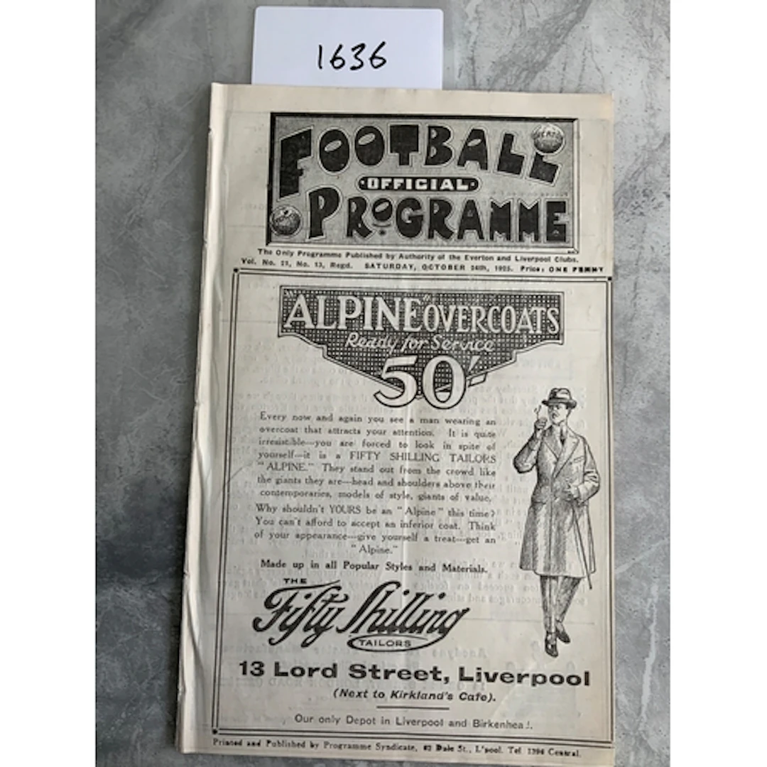 1925 - 1926 Everton v Leeds United Football Programme: Excel...