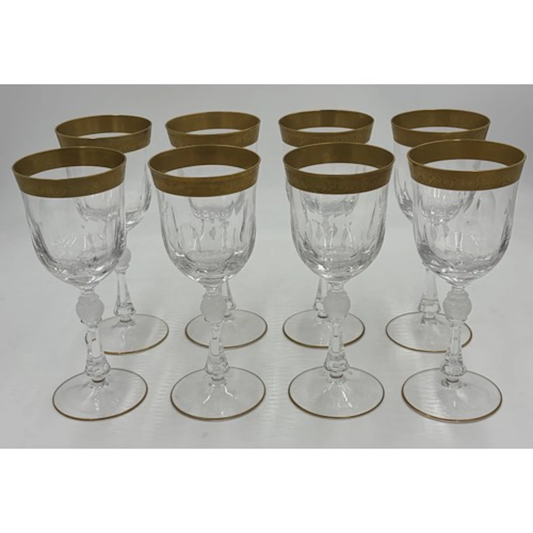 A set of Bohemia Crystal 'Jessie' pattern wine glasses with ...