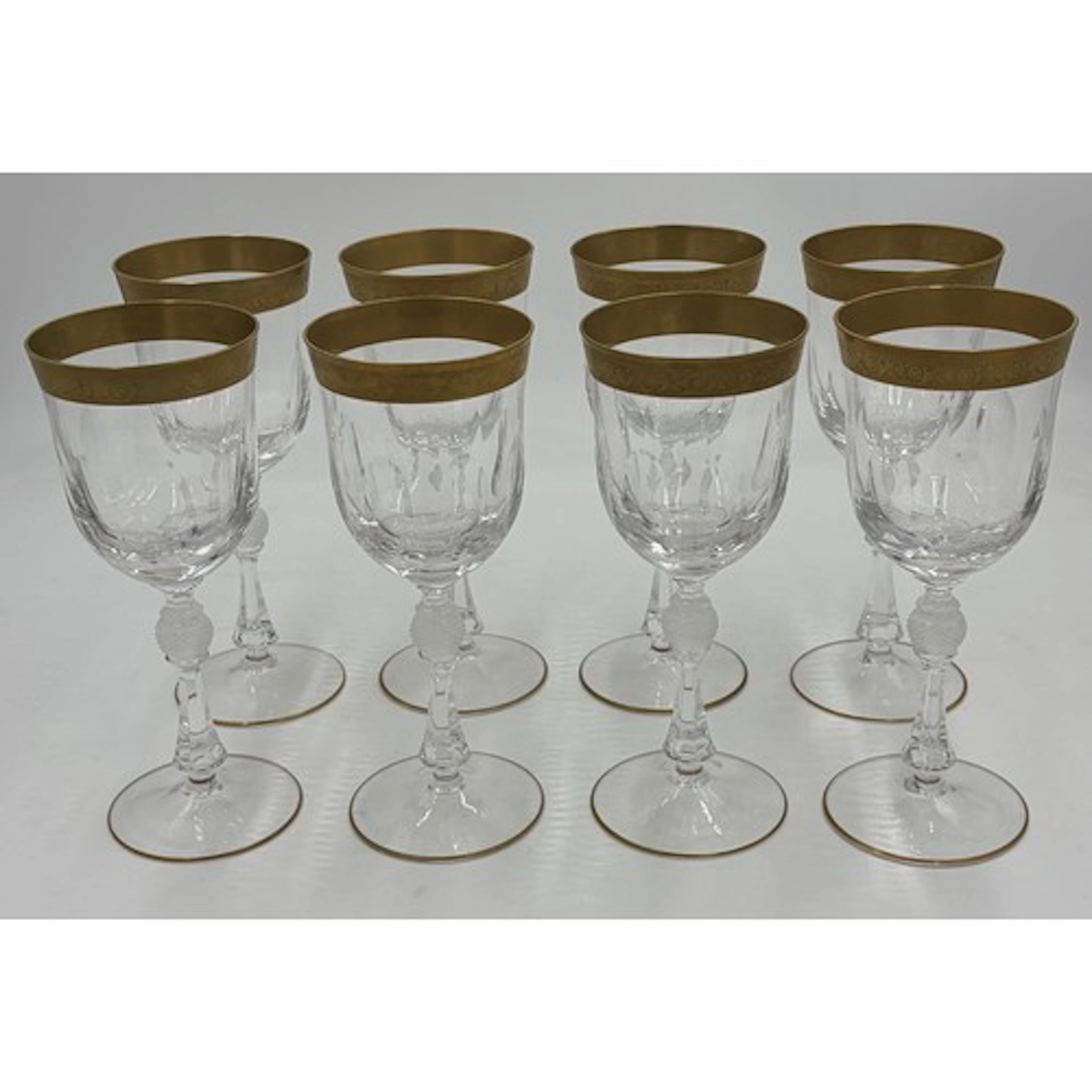 A set of Bohemia Crystal 'Jessie' pattern wine glasses with ...