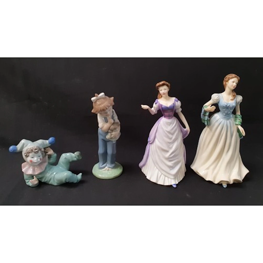 PAIR OF ROYAL DOULTON CERAMIC FIGURINES comprising "Flower o...