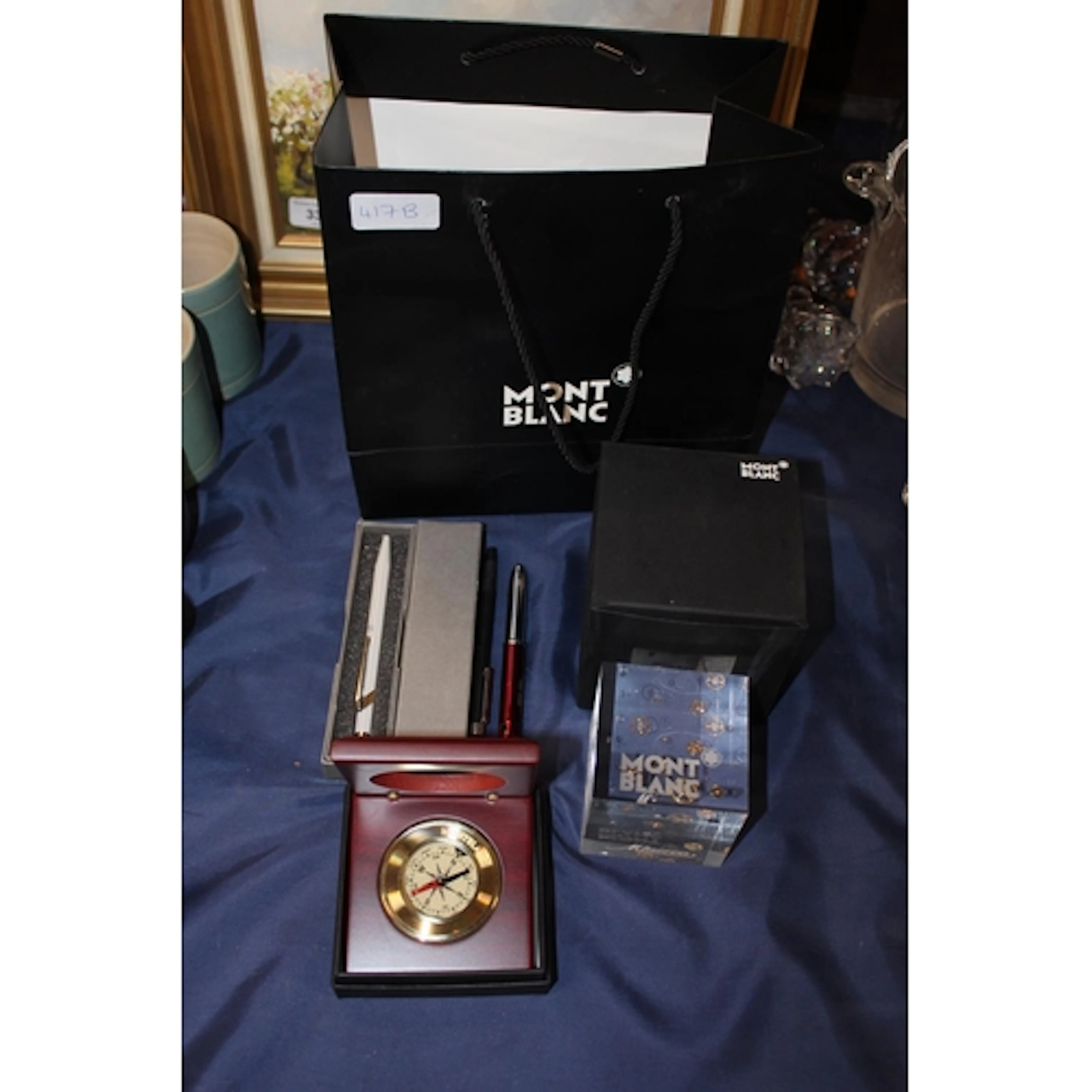 Montblanc Minerva watch cog paperweight boxed, a Montblanc c...