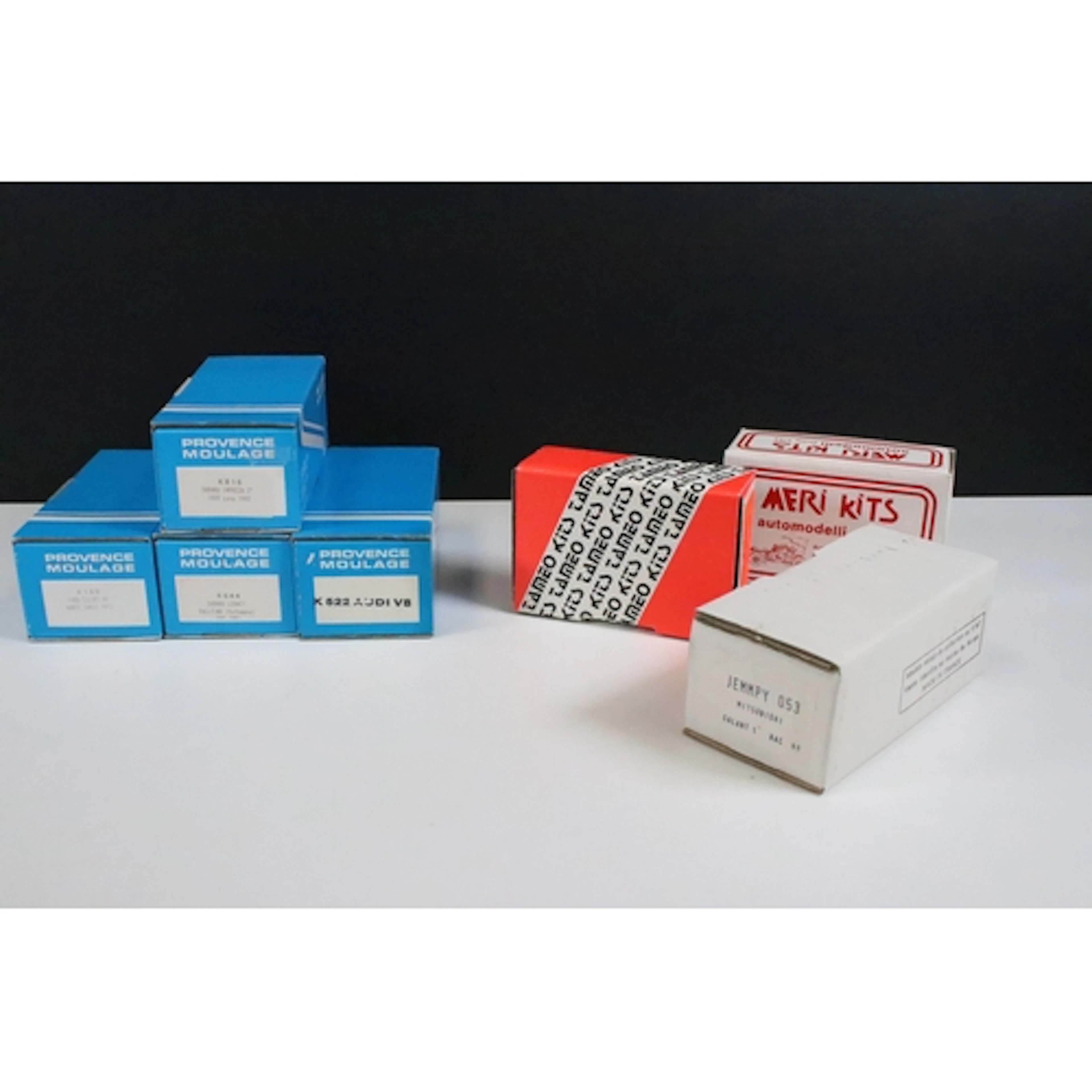 Seven boxed white metal model kits to include Meri Kits MK 6...