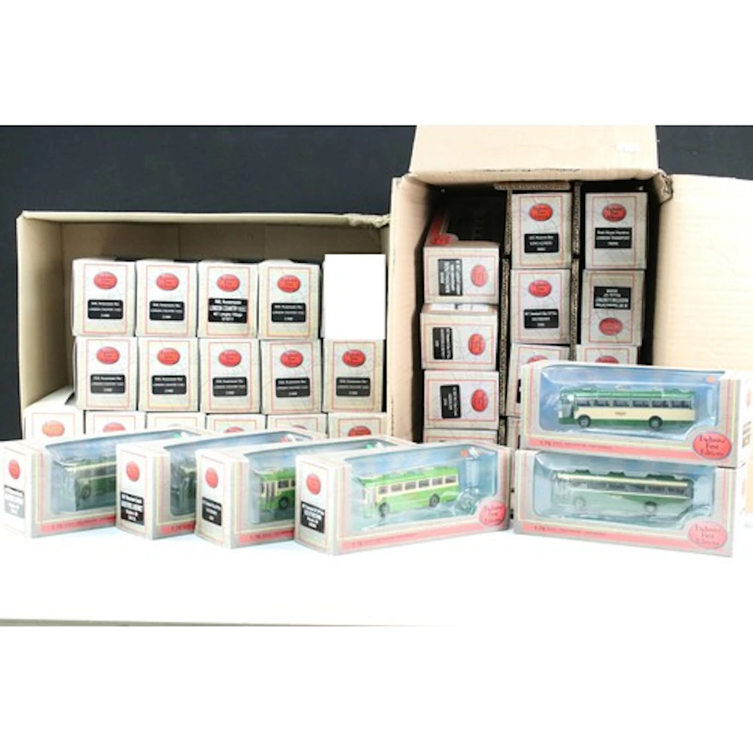 33 Boxed EFE Exclusive First Editions diecast model buses, a...