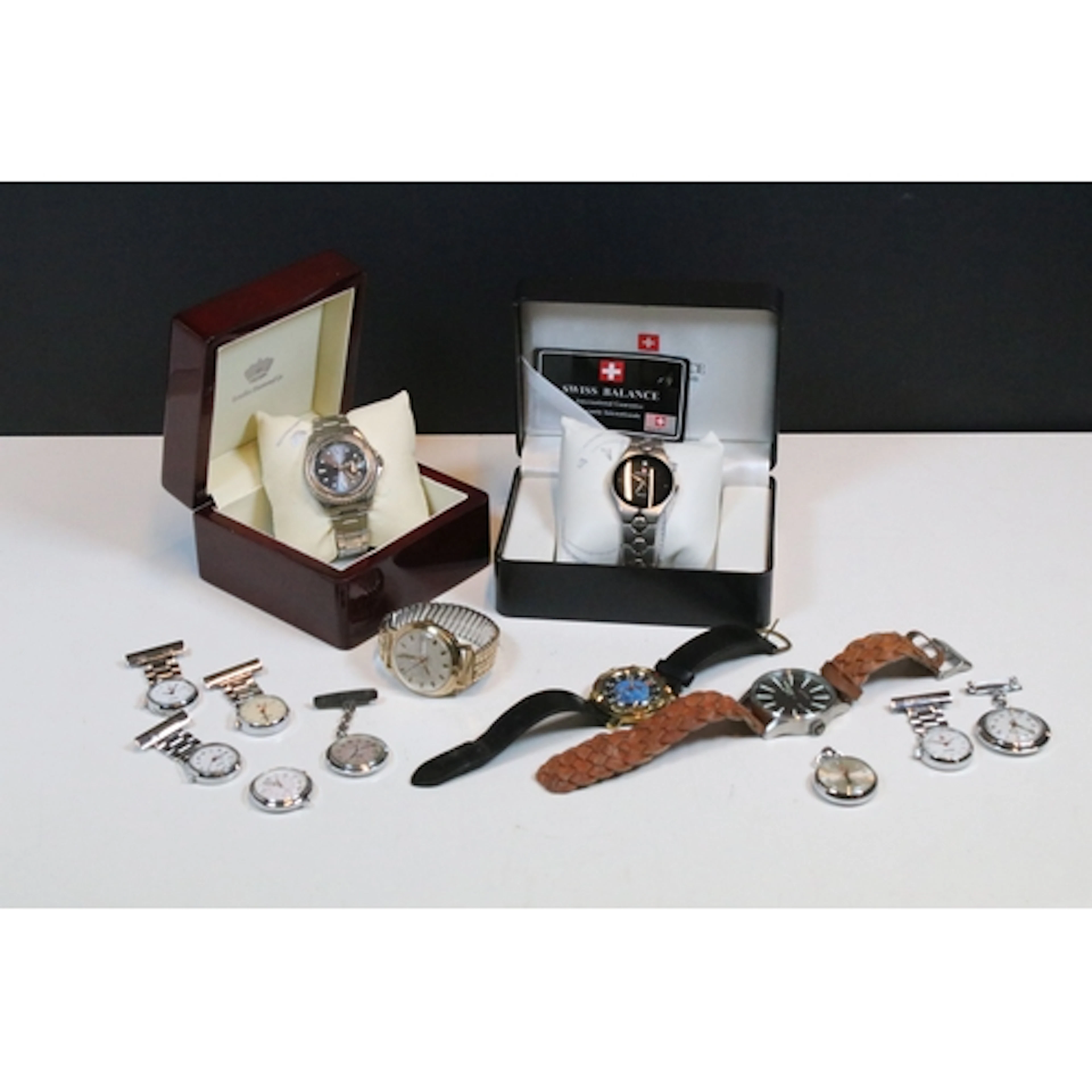 Group of five watches to include Sekonda, Swiss Balance, Phi...