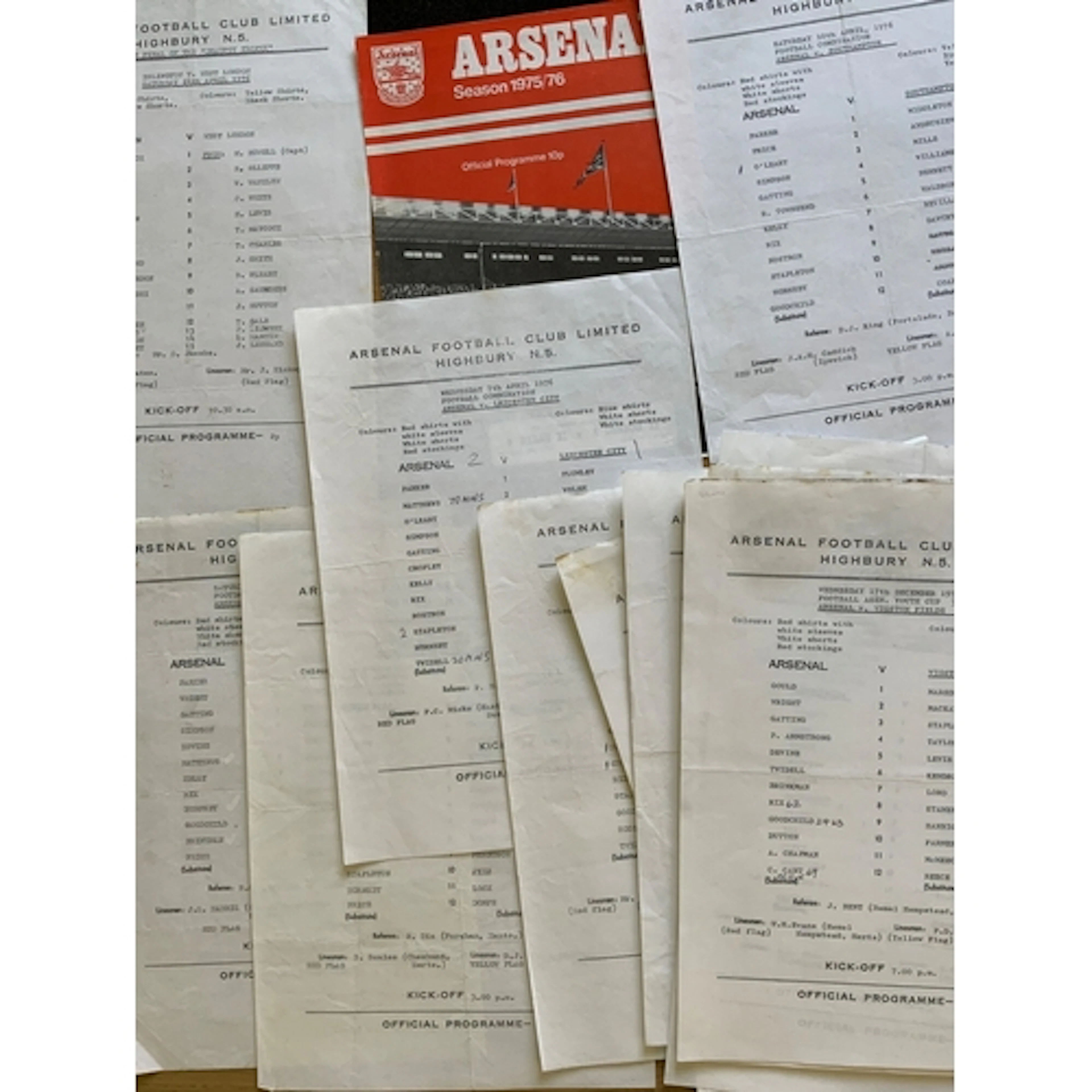 75/76 Arsenal Reserve + Youth Football Programmes: Possibly ...