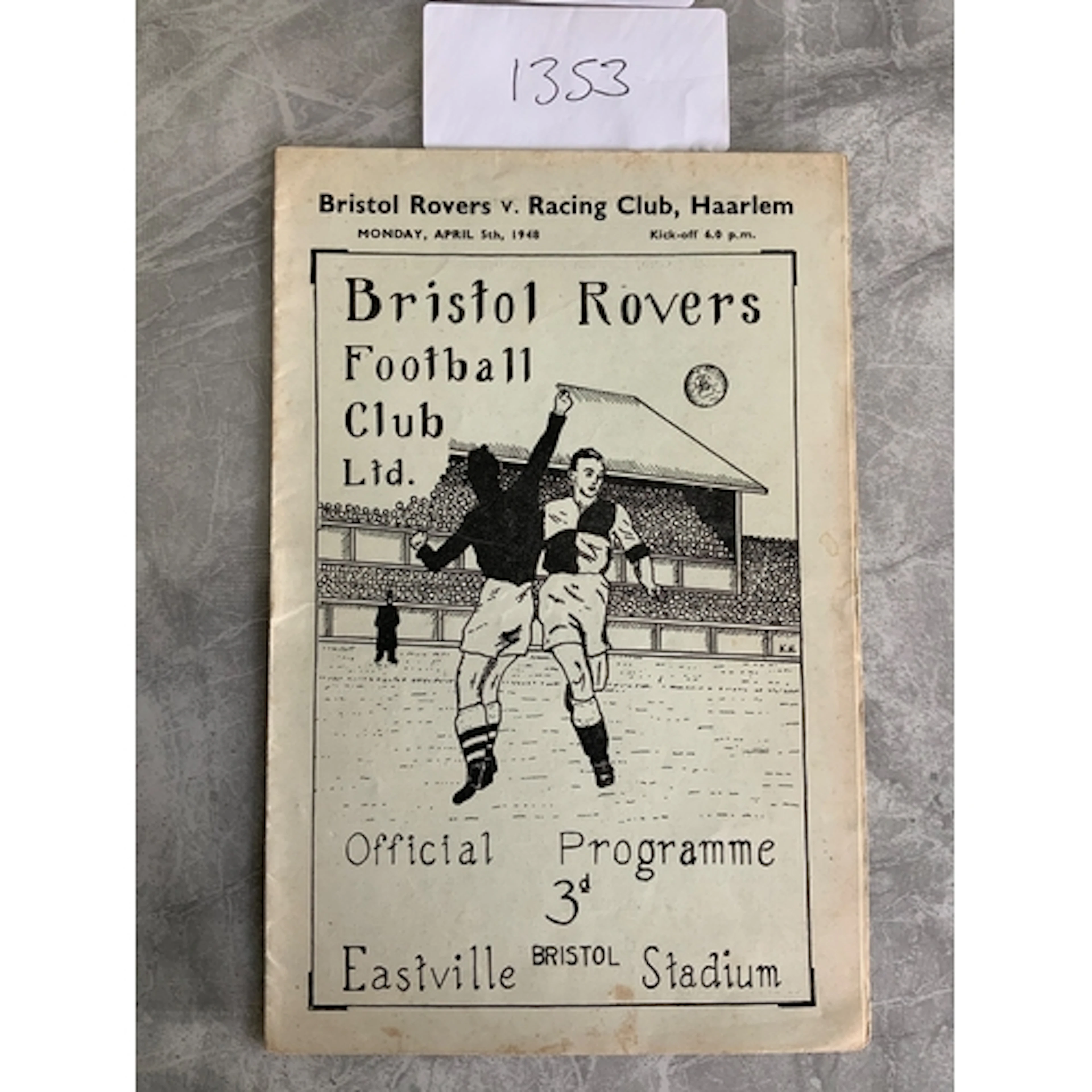 47/48 Bristol Rovers v Haarlem Football Programme: Friendly ...