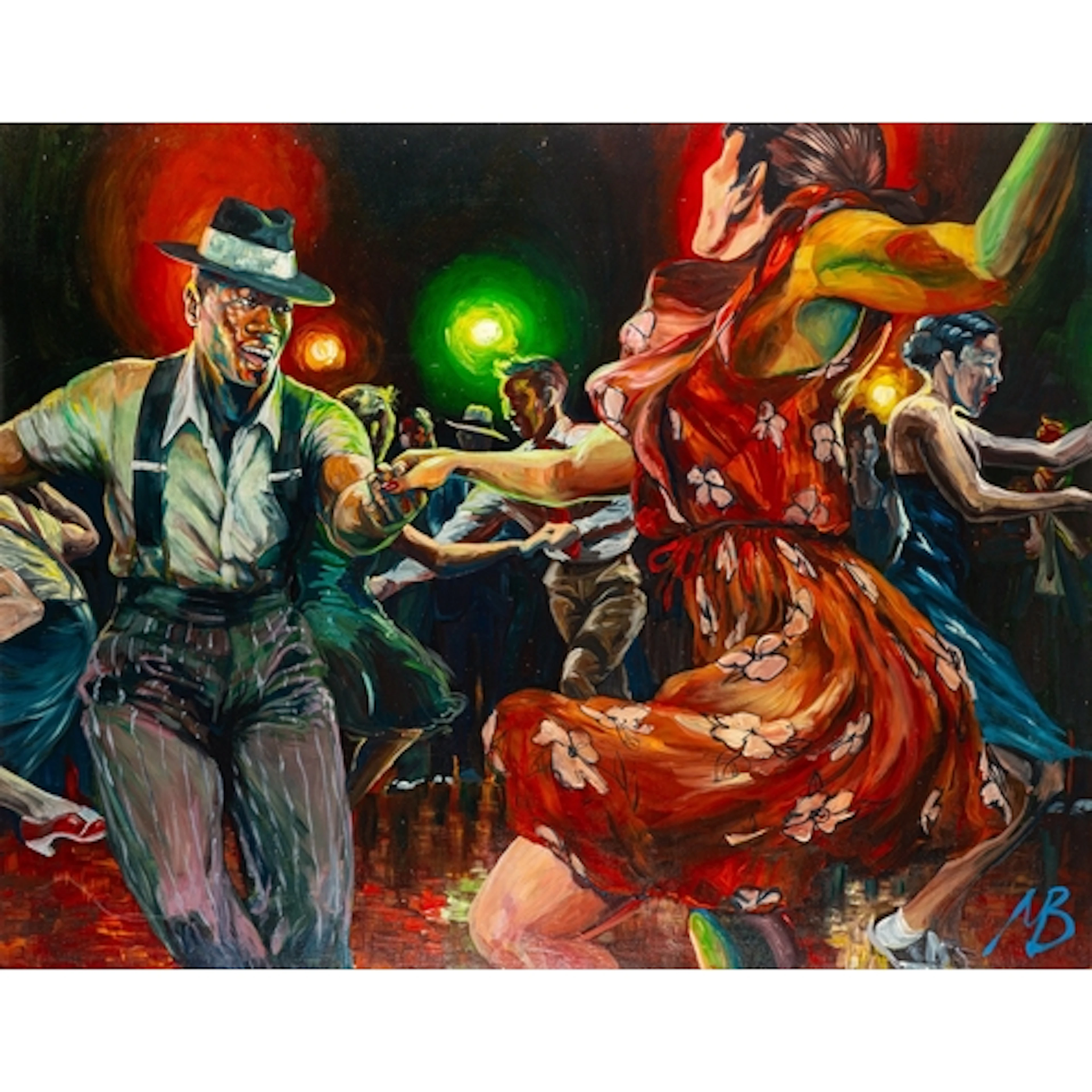 Mark Bell (British, Contemporary) - Jazz dancers - Acrylic...