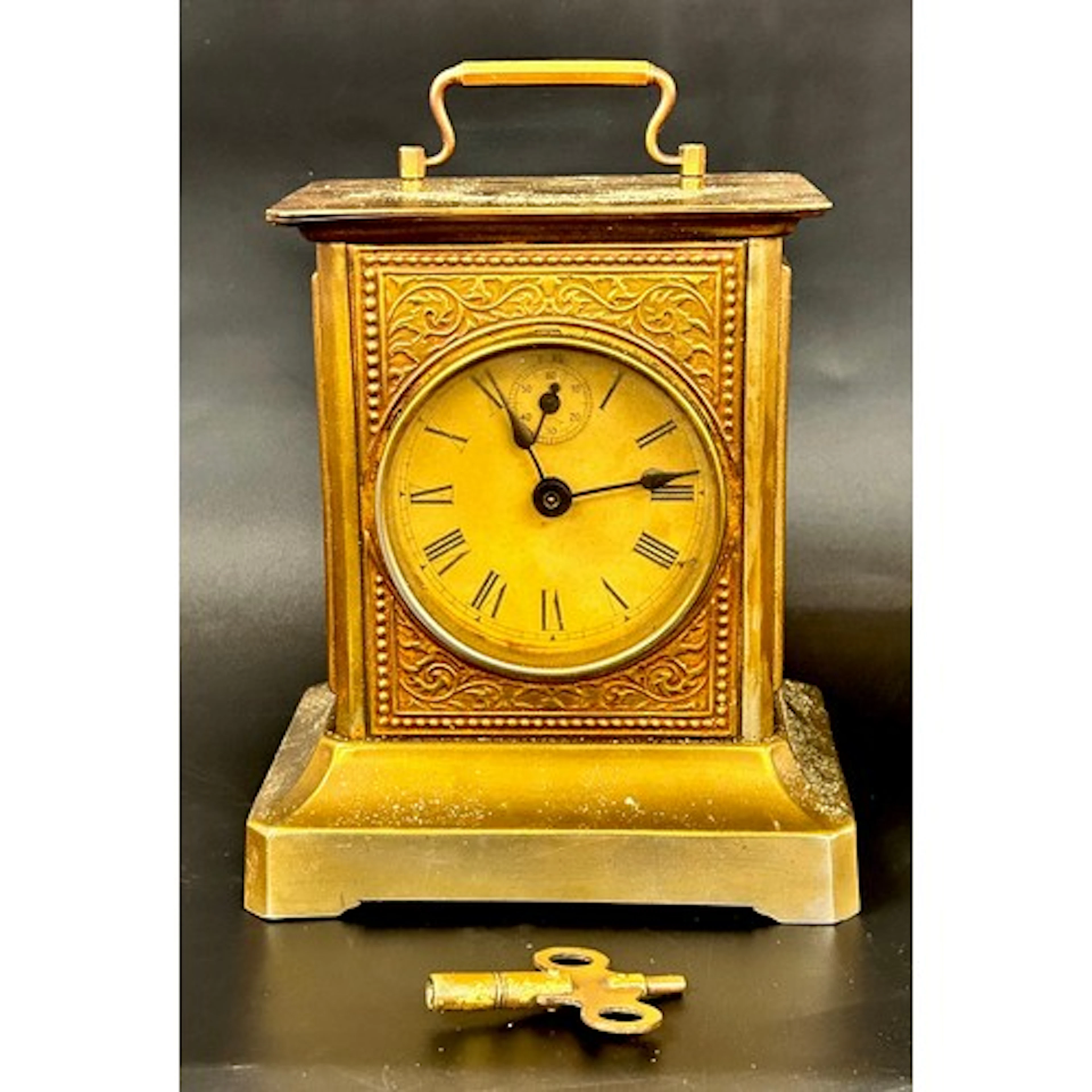 An early 20th Century Badische Uhrenfabrik carriage clock wi...