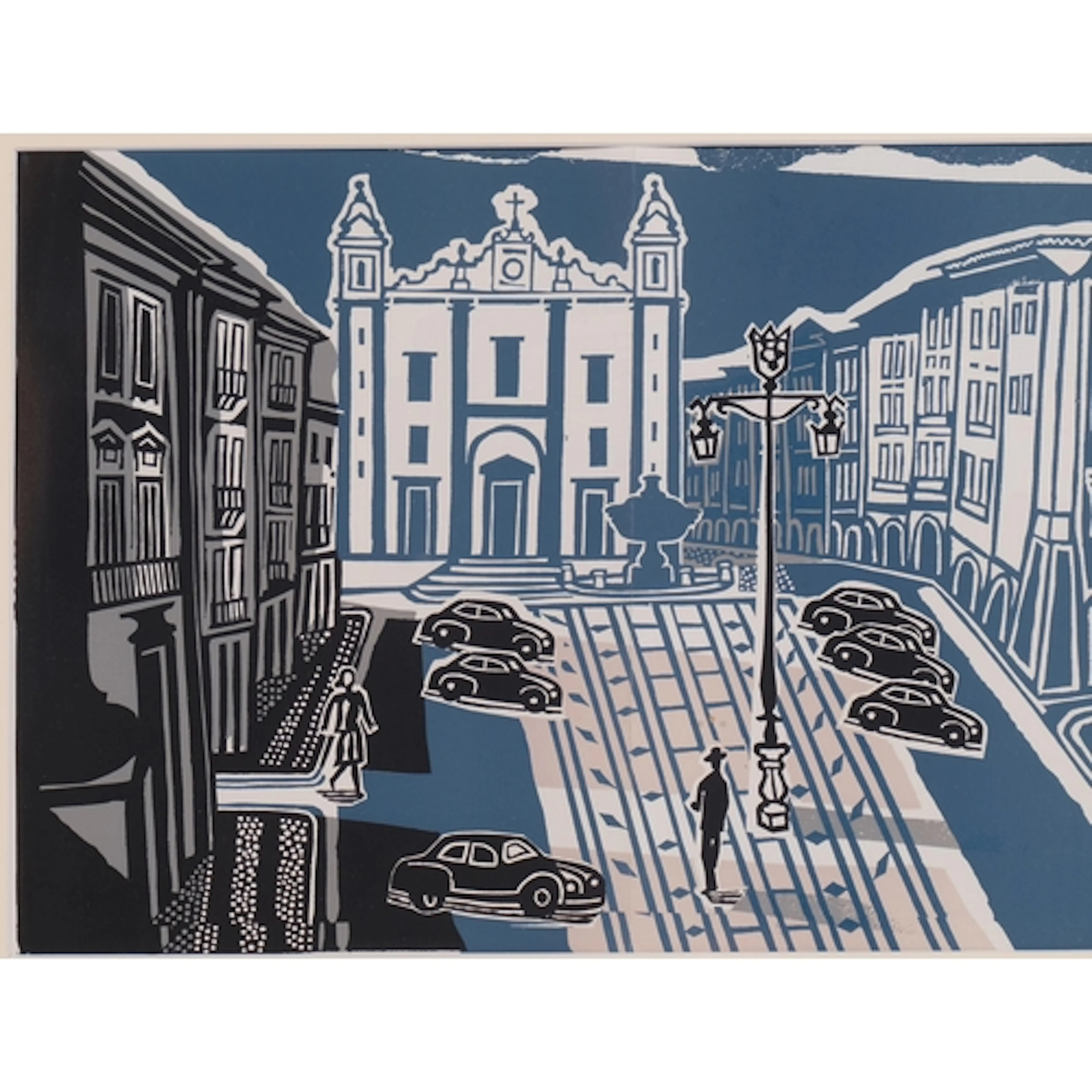 Edward Bawden (1903-1989), line block on paper, Evora, 29.5c...