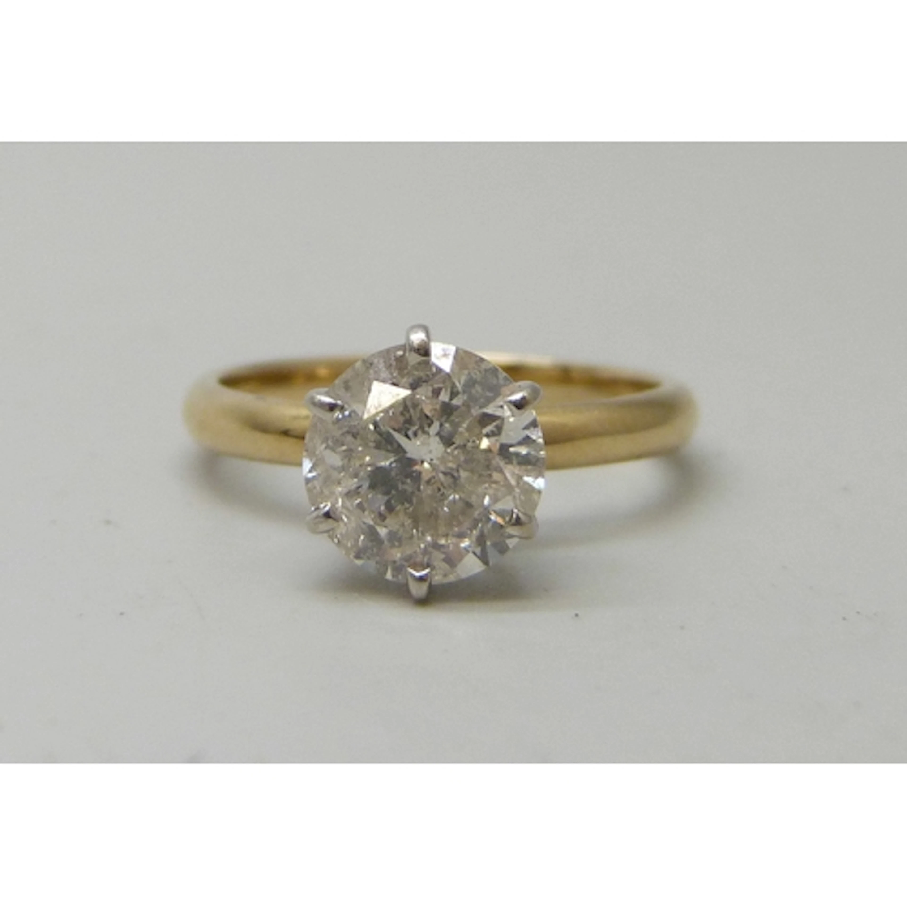 A 9ct gold diamond solitaire ring, 2.01ct brilliant cut SI3 ...