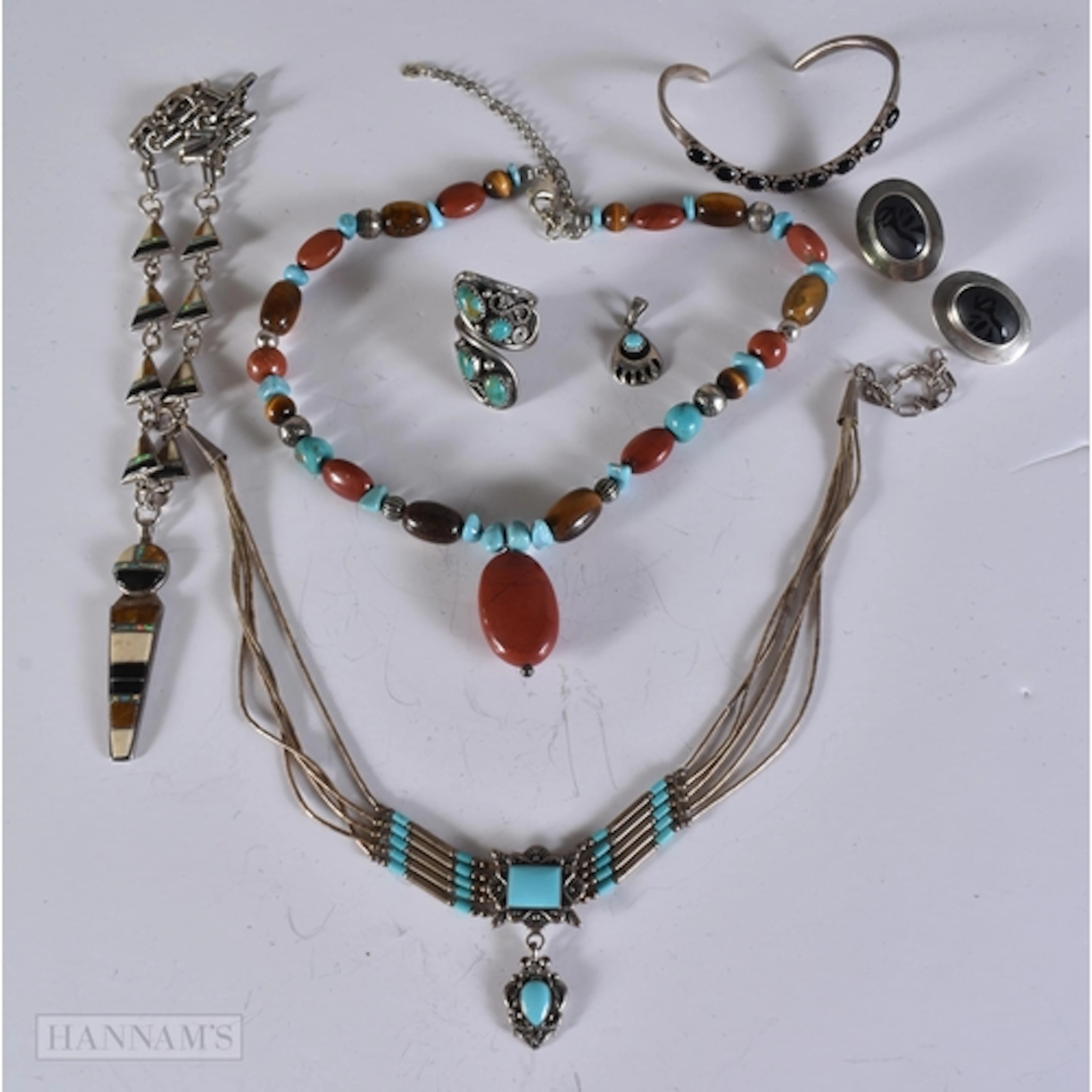 Sterling Silver Native Jewellery inc. Larry Sandoval, Caroly...
