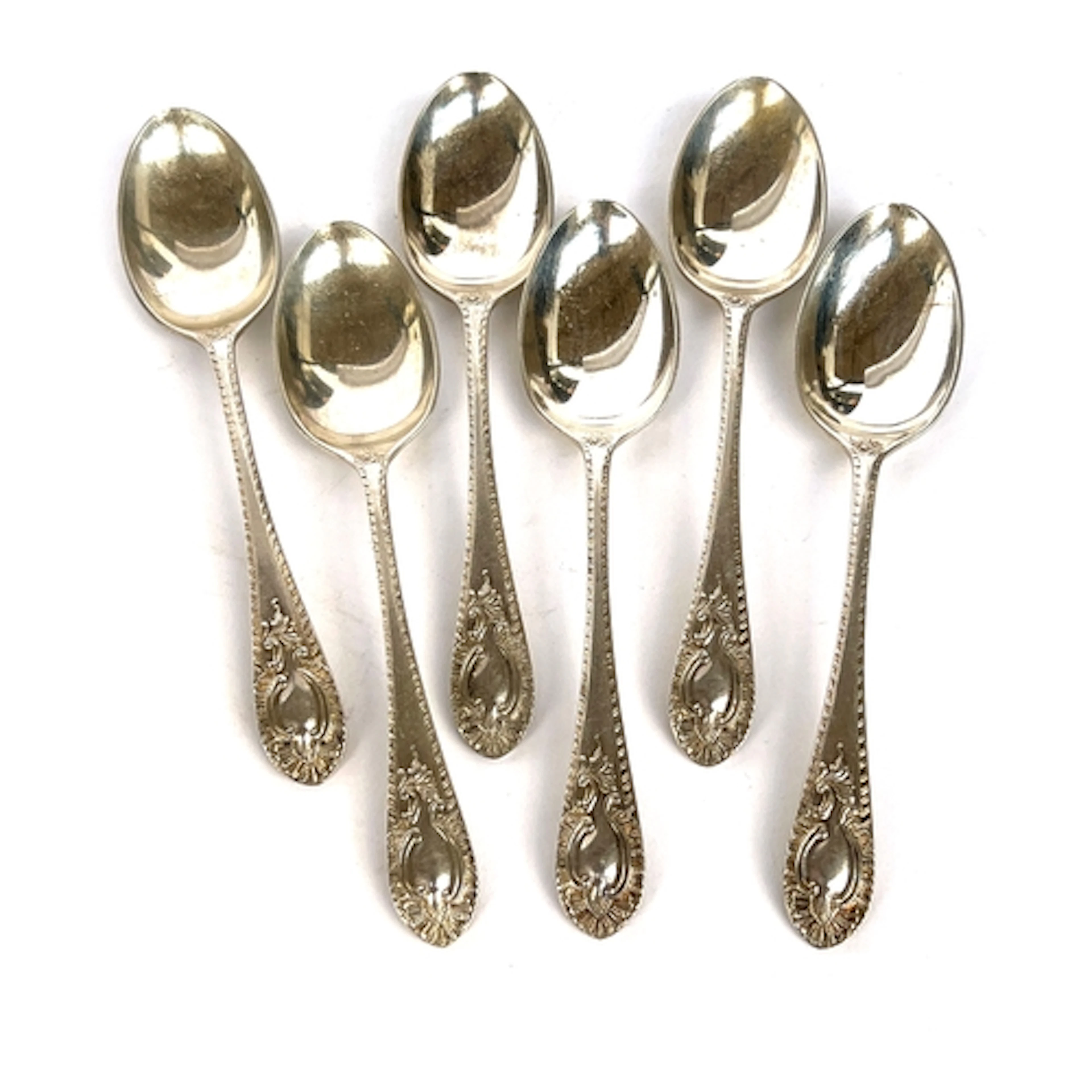 A set of six silver teaspoons by Walker & Hall, Sheffield 18...