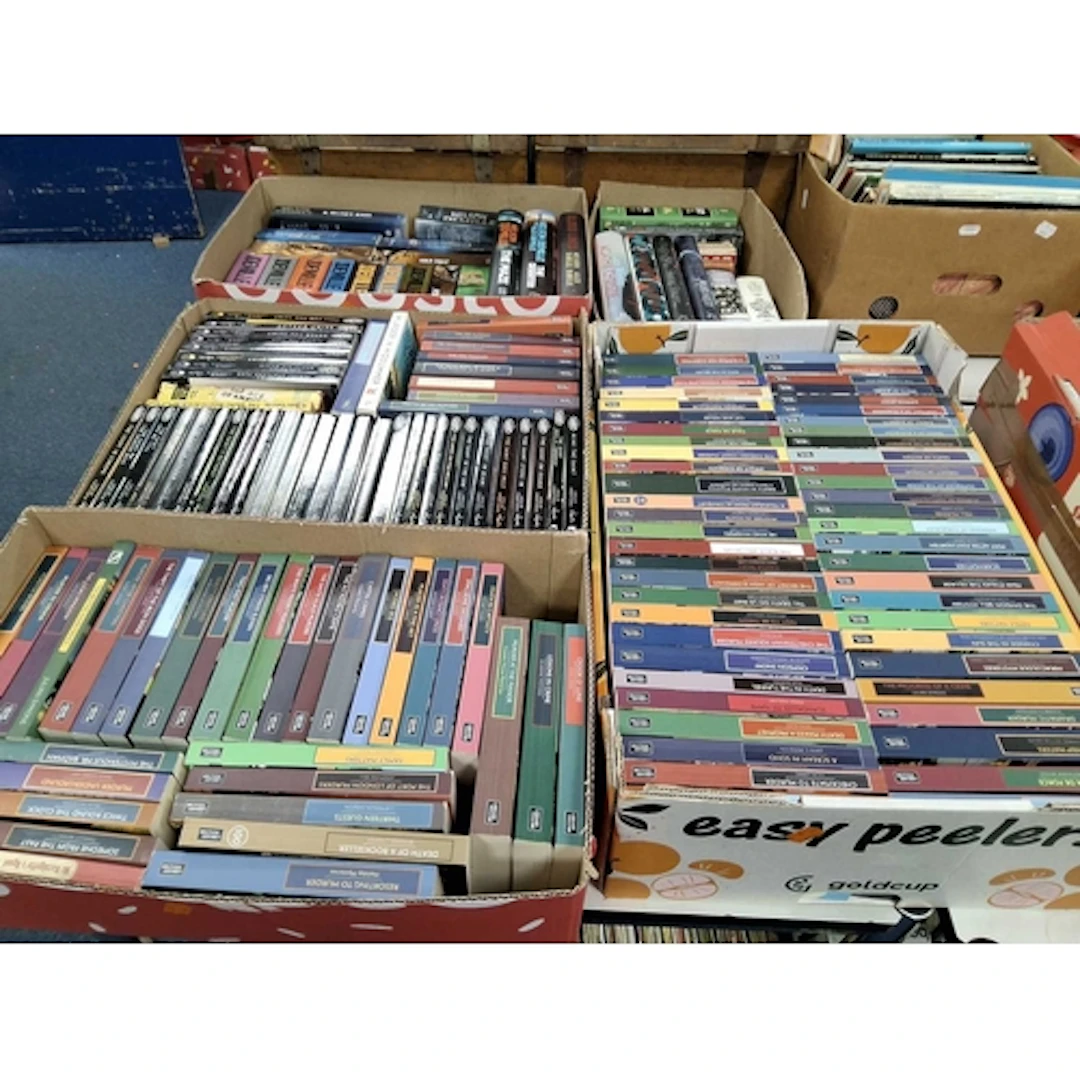 FIVE BOXES OF BOOKS containing approximately 160 miscellaneo...