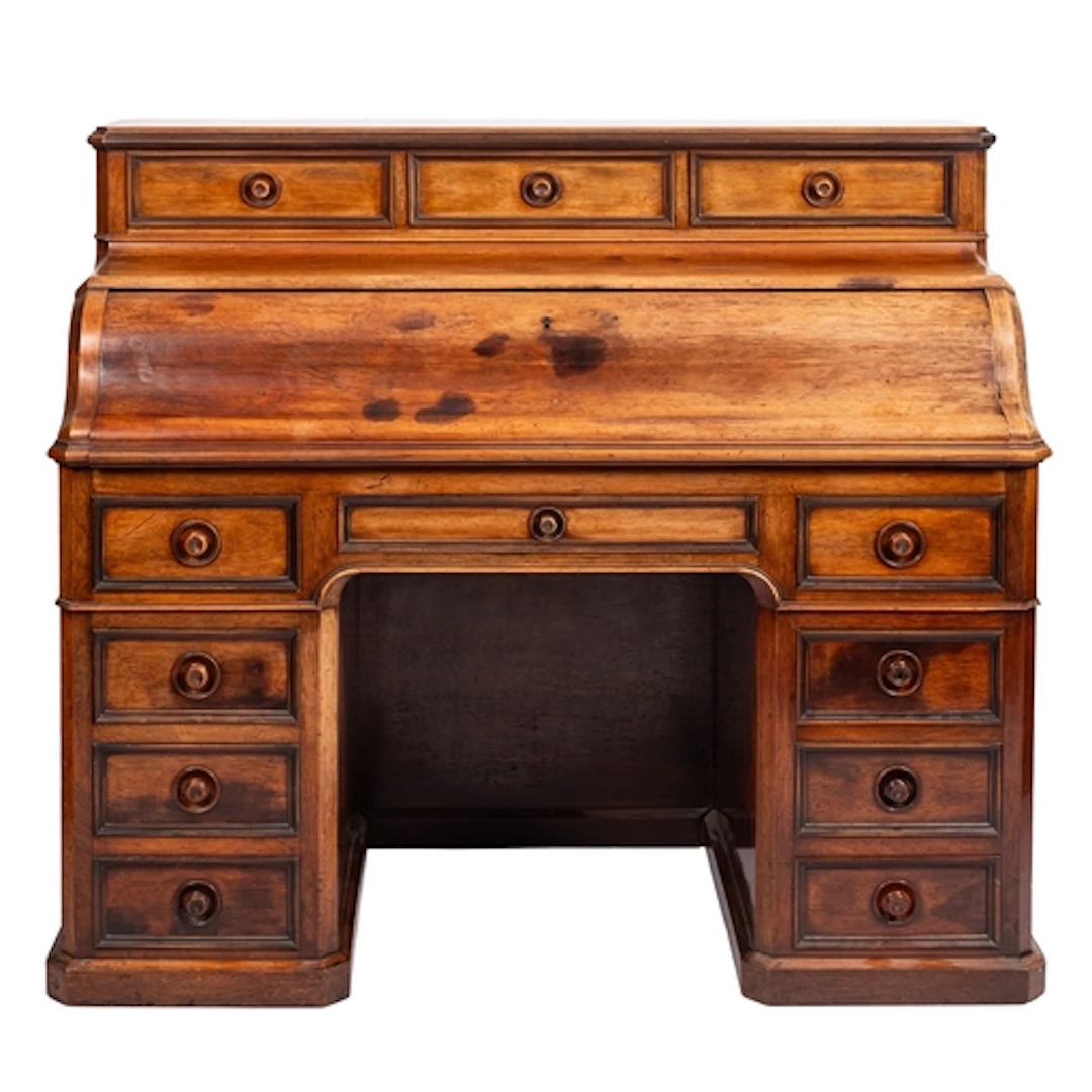 A Regency rosewood bureau, early 19th century; the superstru...
