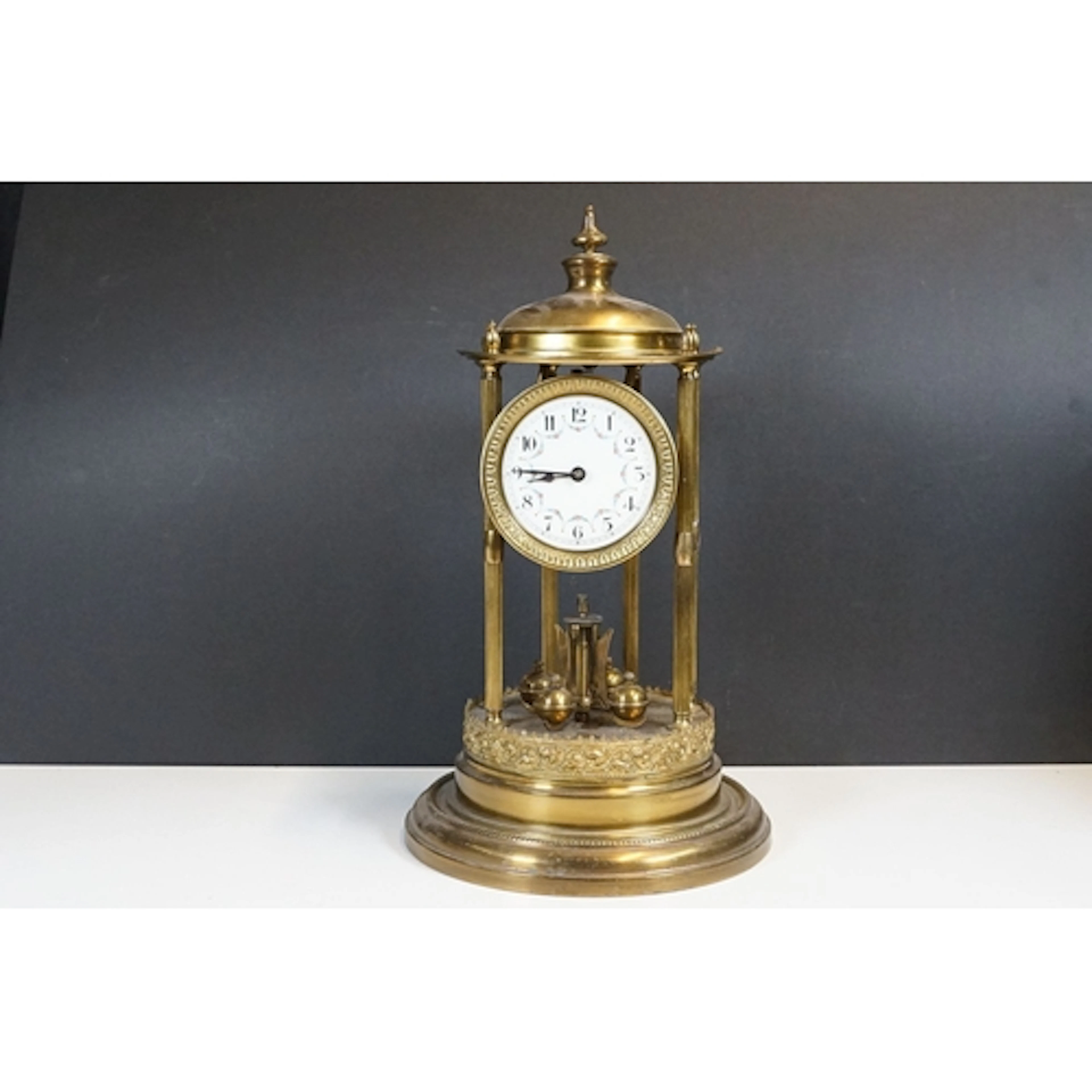 Early 20th century bandstand anniversary clock, brass body w...
