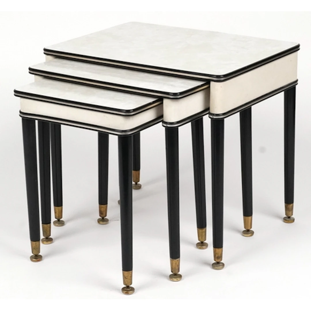 Mid century nest of three graduated occasional tables with m...