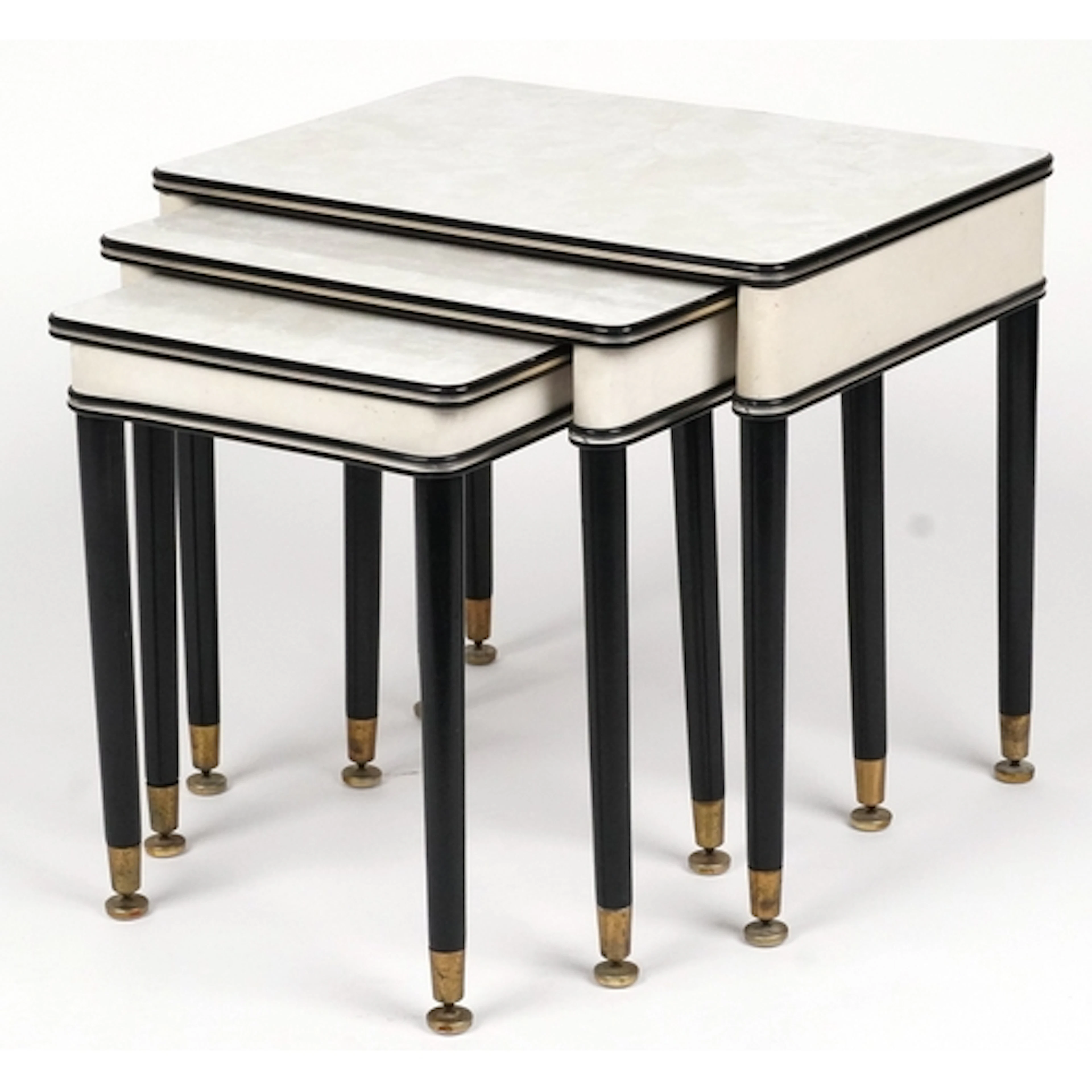 Mid century nest of three graduated occasional tables with m...