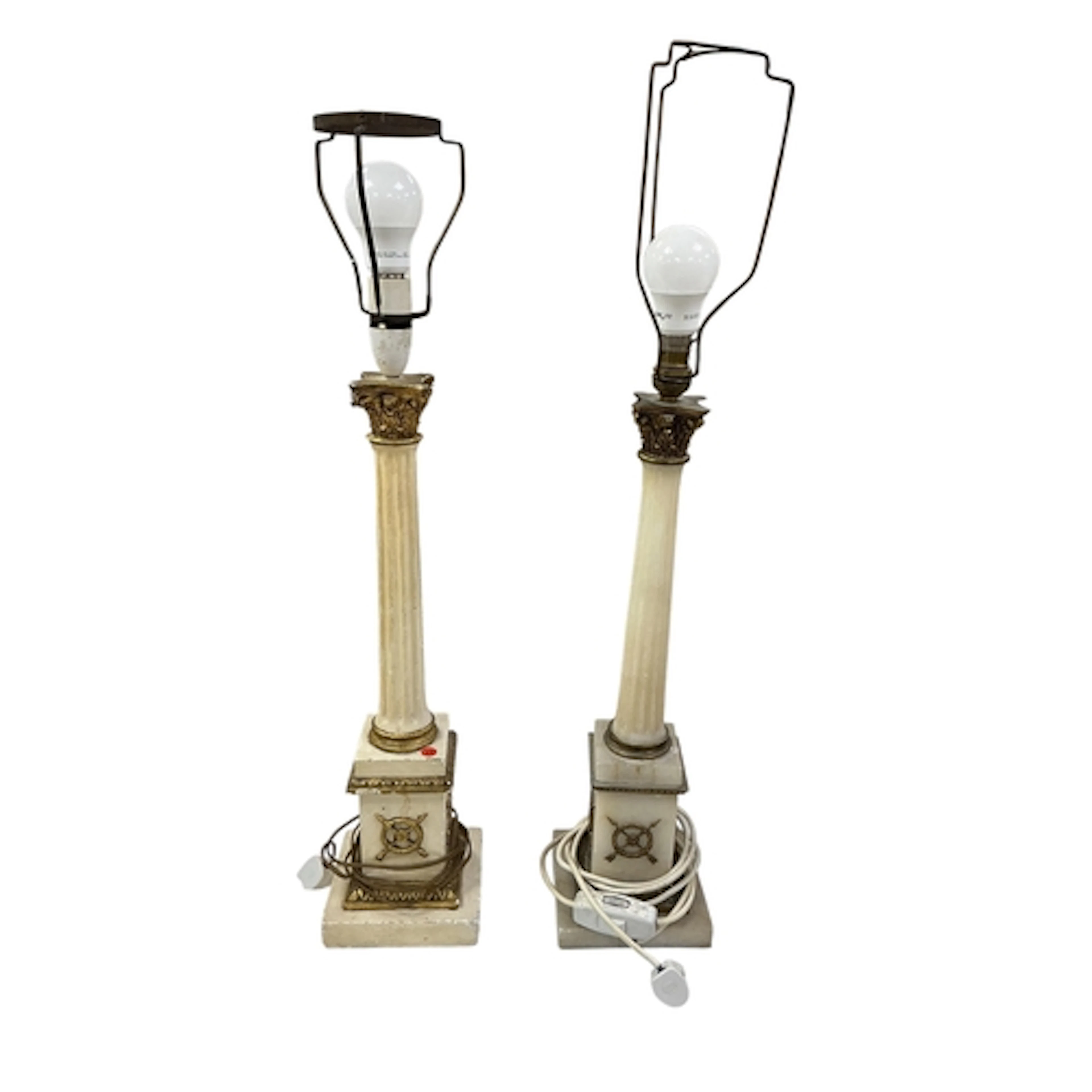 An early 20th century gilt metal mounted alabaster Corinthia...