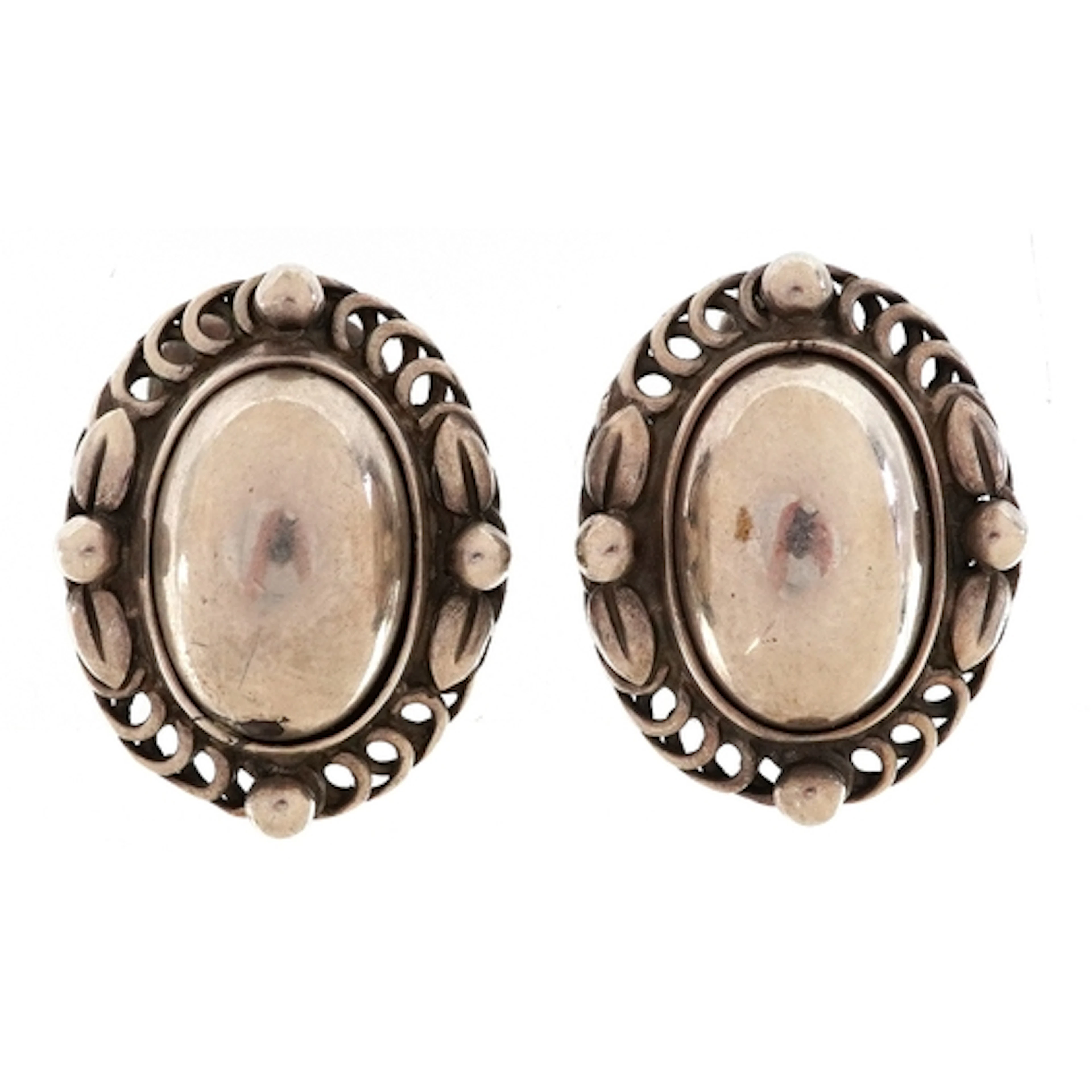 Georg Jensen, pair of mid century Danish silver clip on earr...
