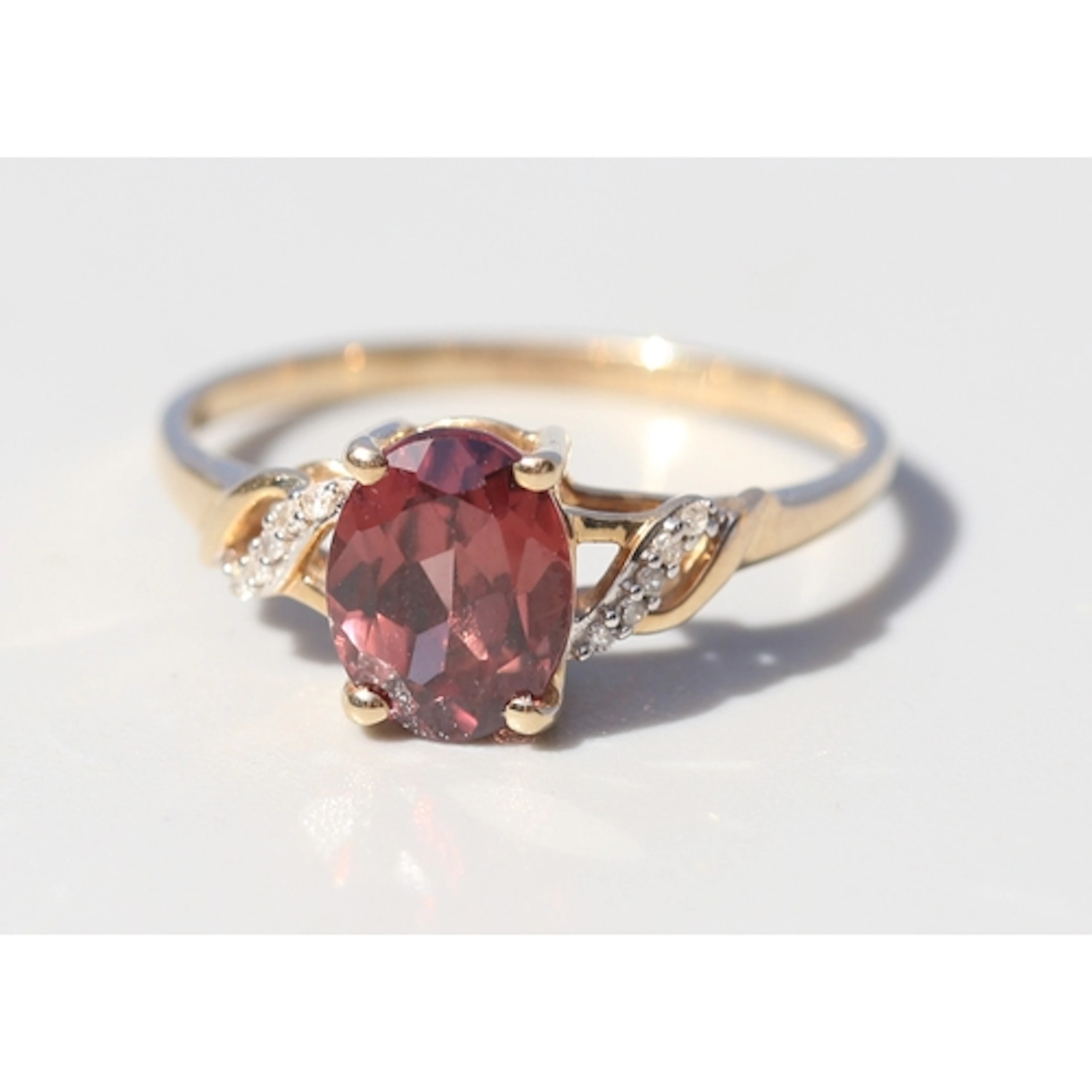 Attractively Detailed, Rhodolite Tourmaline Set Ring with Di...