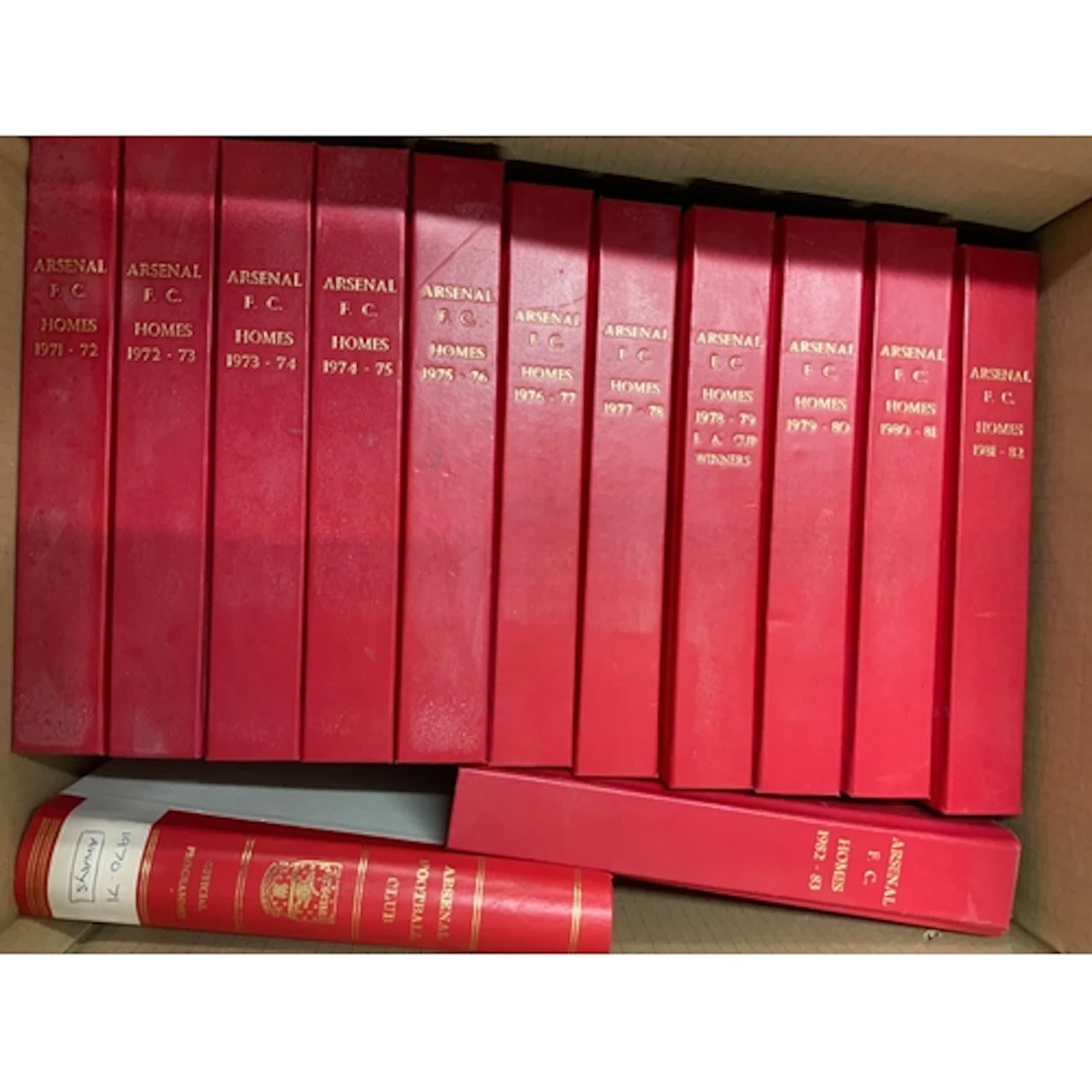 Arsenal Complete Home Football Programmes In Binders: A mixt...