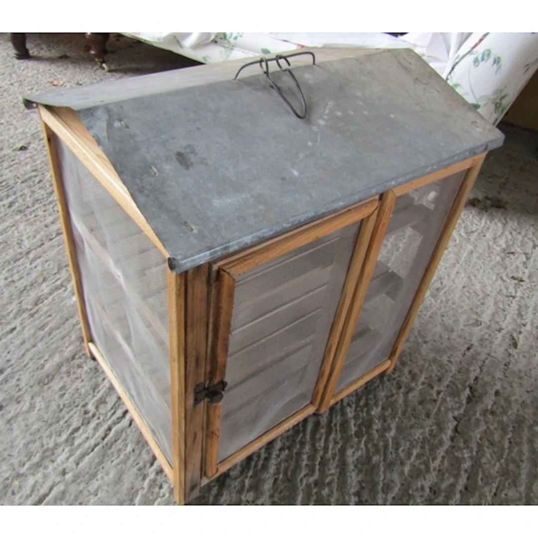 Old Zinc Lined Food Larder Three Shelves Good Original Condi...