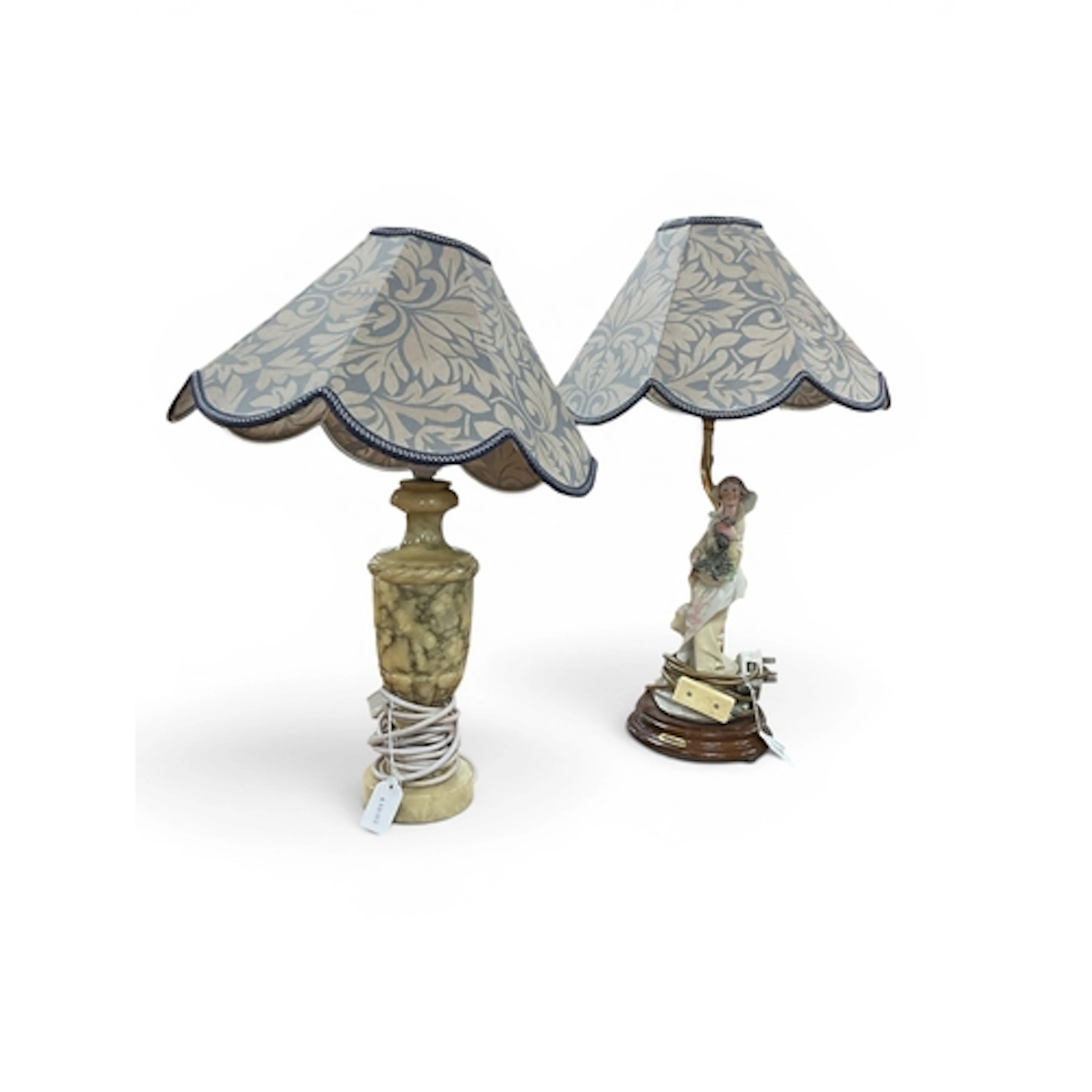 Two vintage table lamps, comprising a sculptural composition...