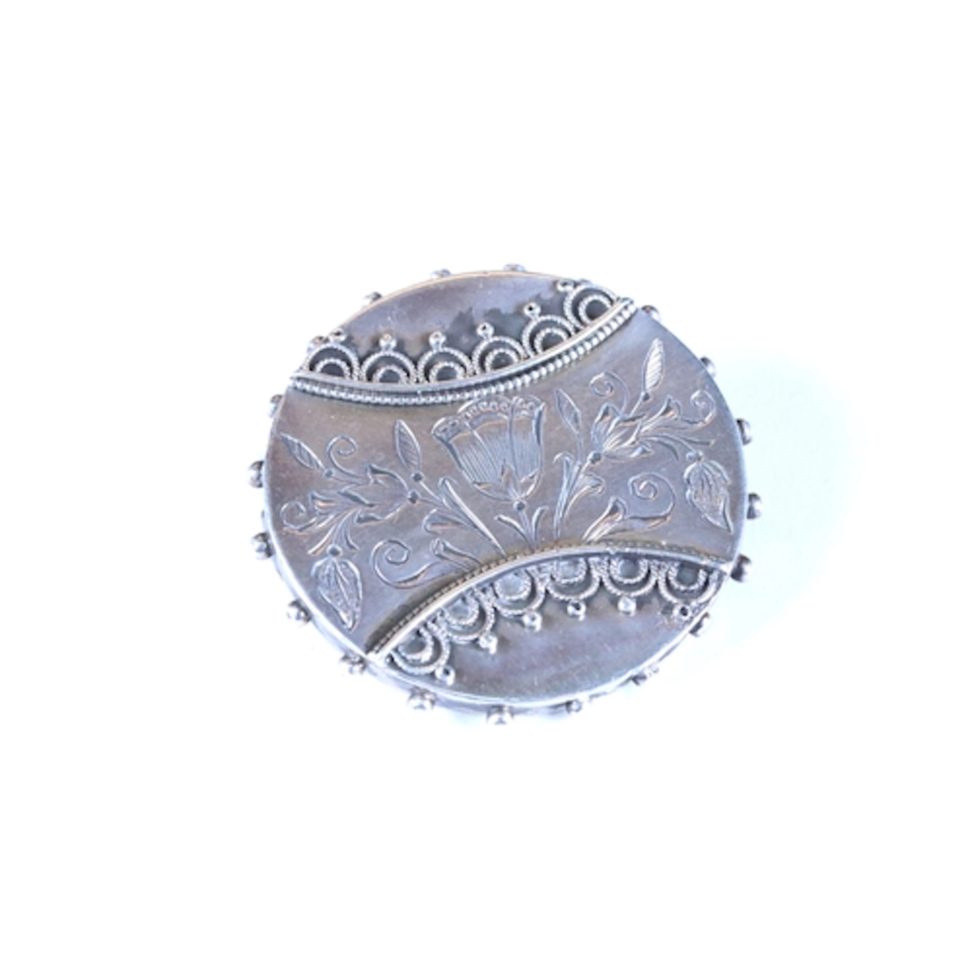 A late 19th century Victorian sterling silver mourning brooc...