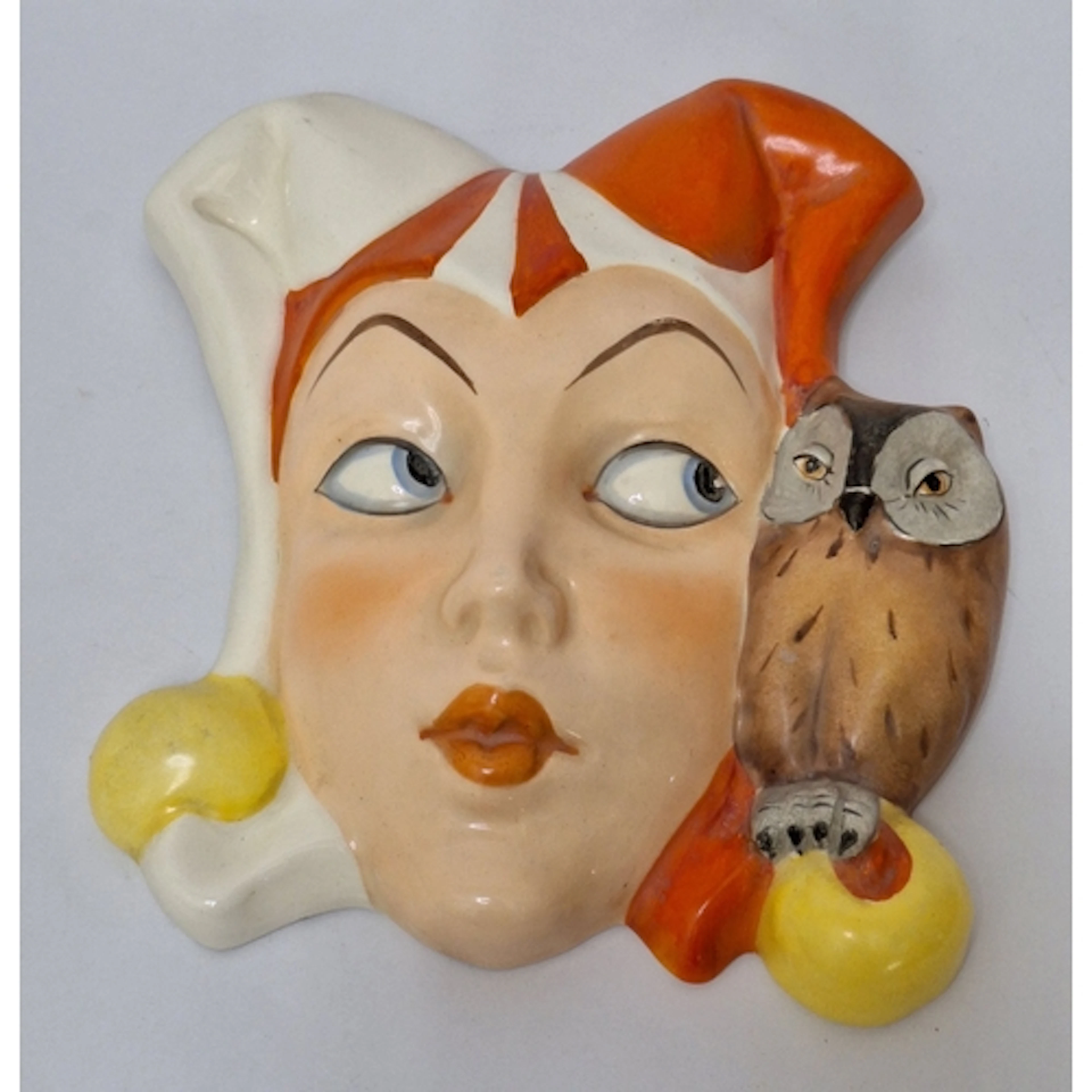 Vintage Royal Dux (unsigned) Art Deco Wall Mask in the form ...