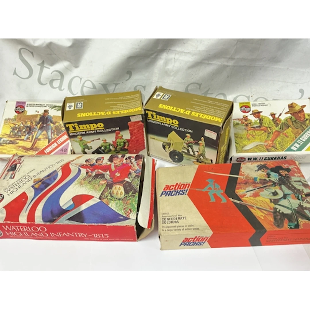 A Collection Of Box Airfix Model Figures And Timpo Model Arm...