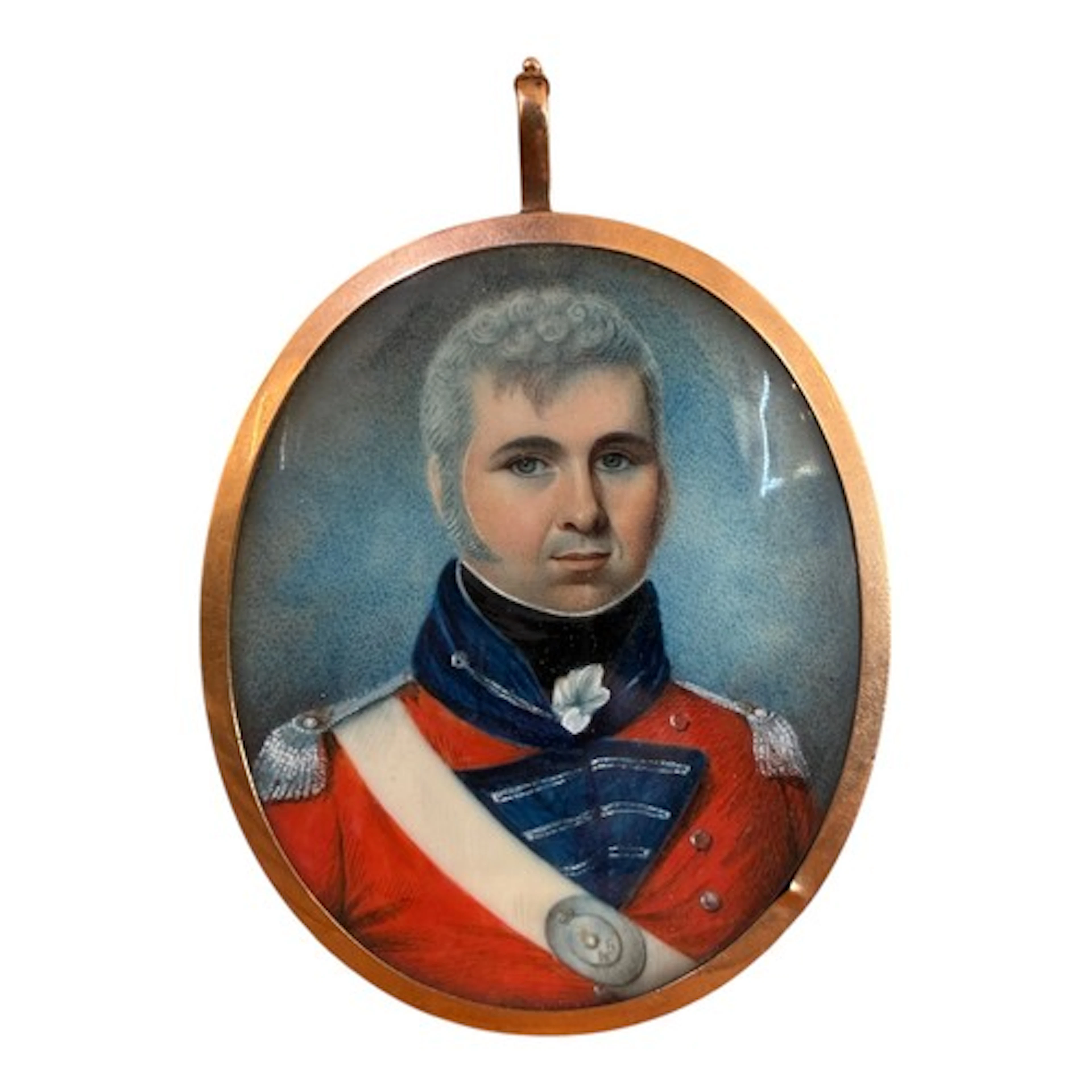 British School, 19th Century - A miniature portrait of a Gen...