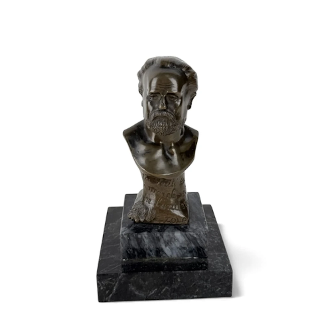 AFTER JULES JOUANT (1882-1921): ÉMILE ZOLA, BRONZE BUST On a...