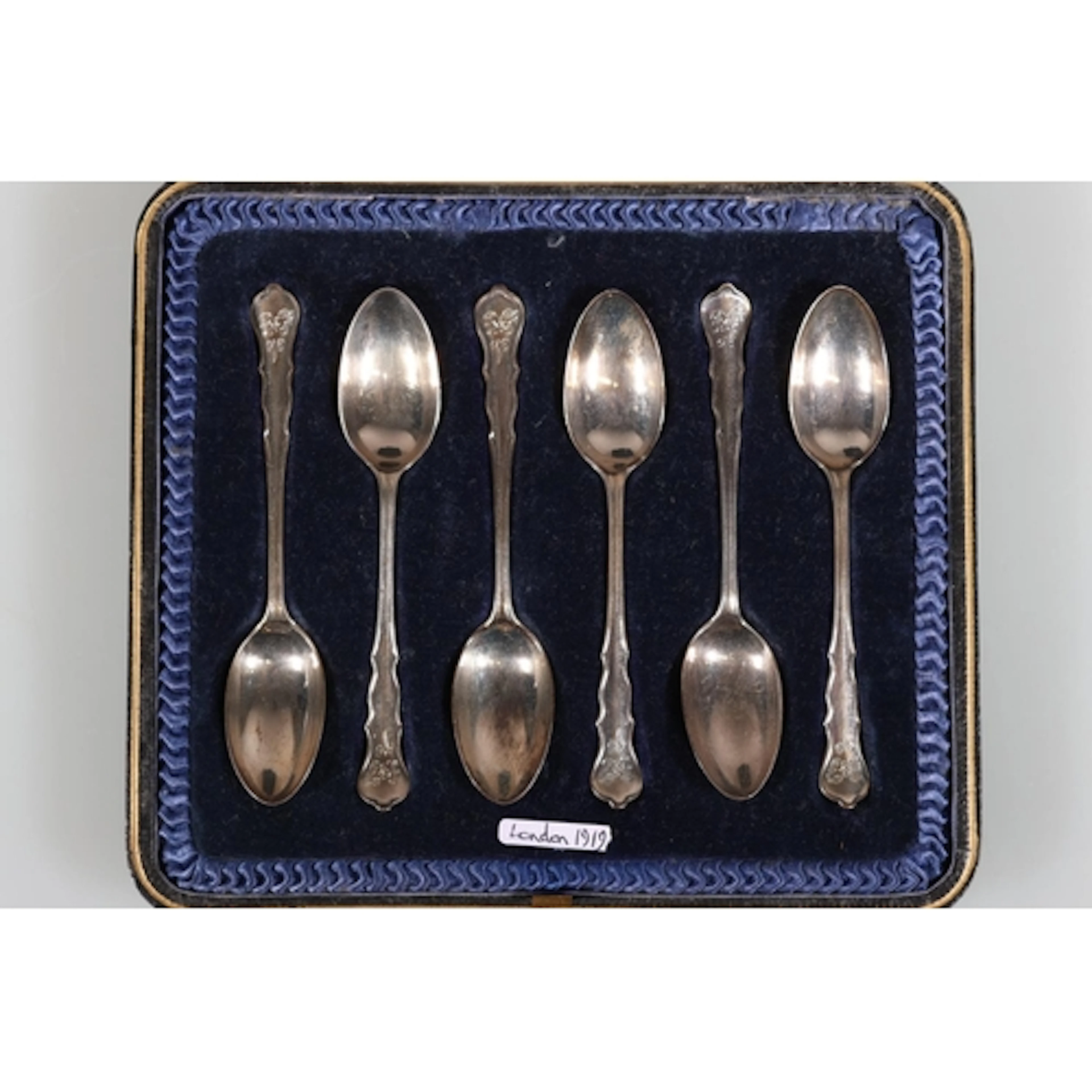 Antique set of six silver spoons by Josiah Williams & Co...