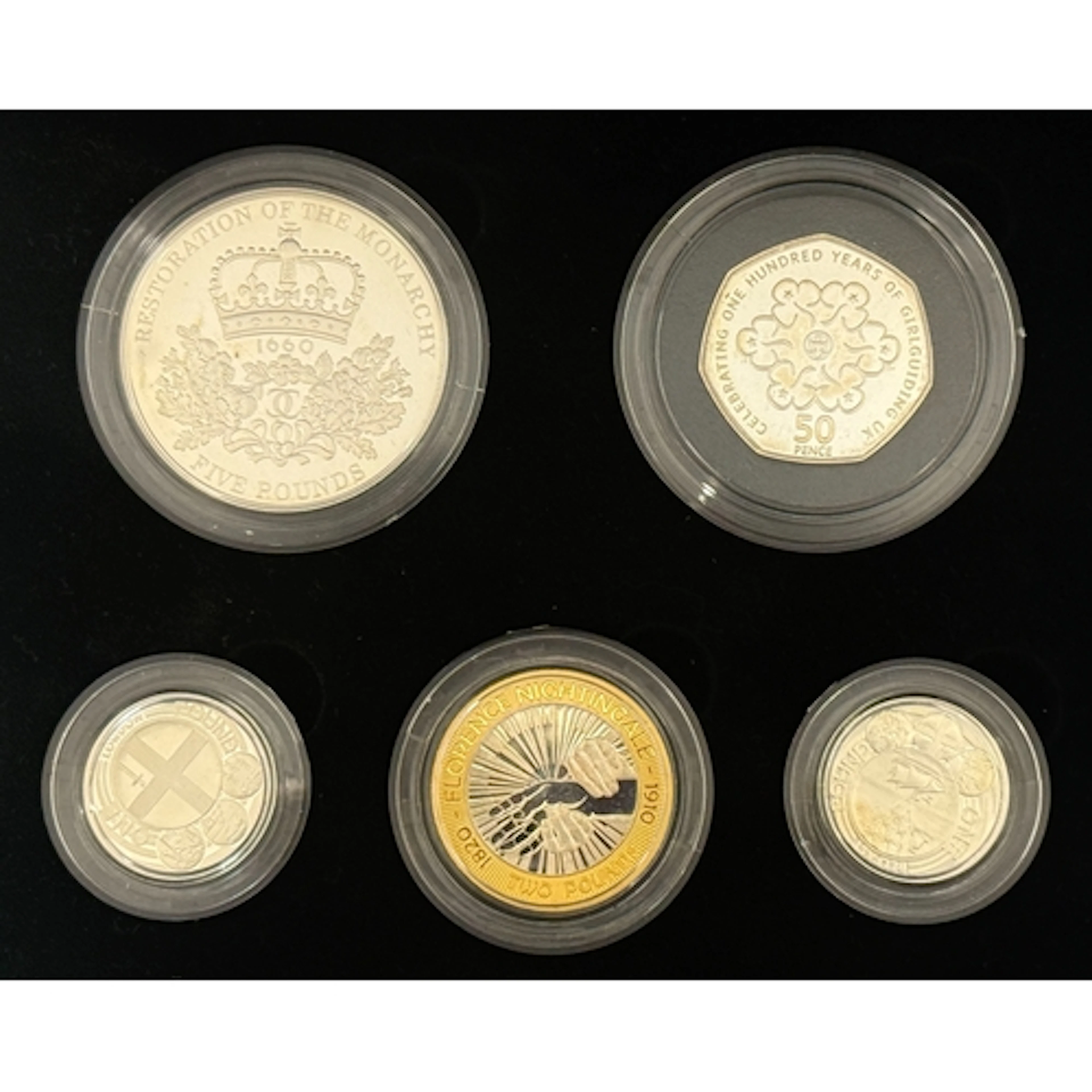UK 2010 Silver Celebration Five-Coin Set, comprising of £5, ...