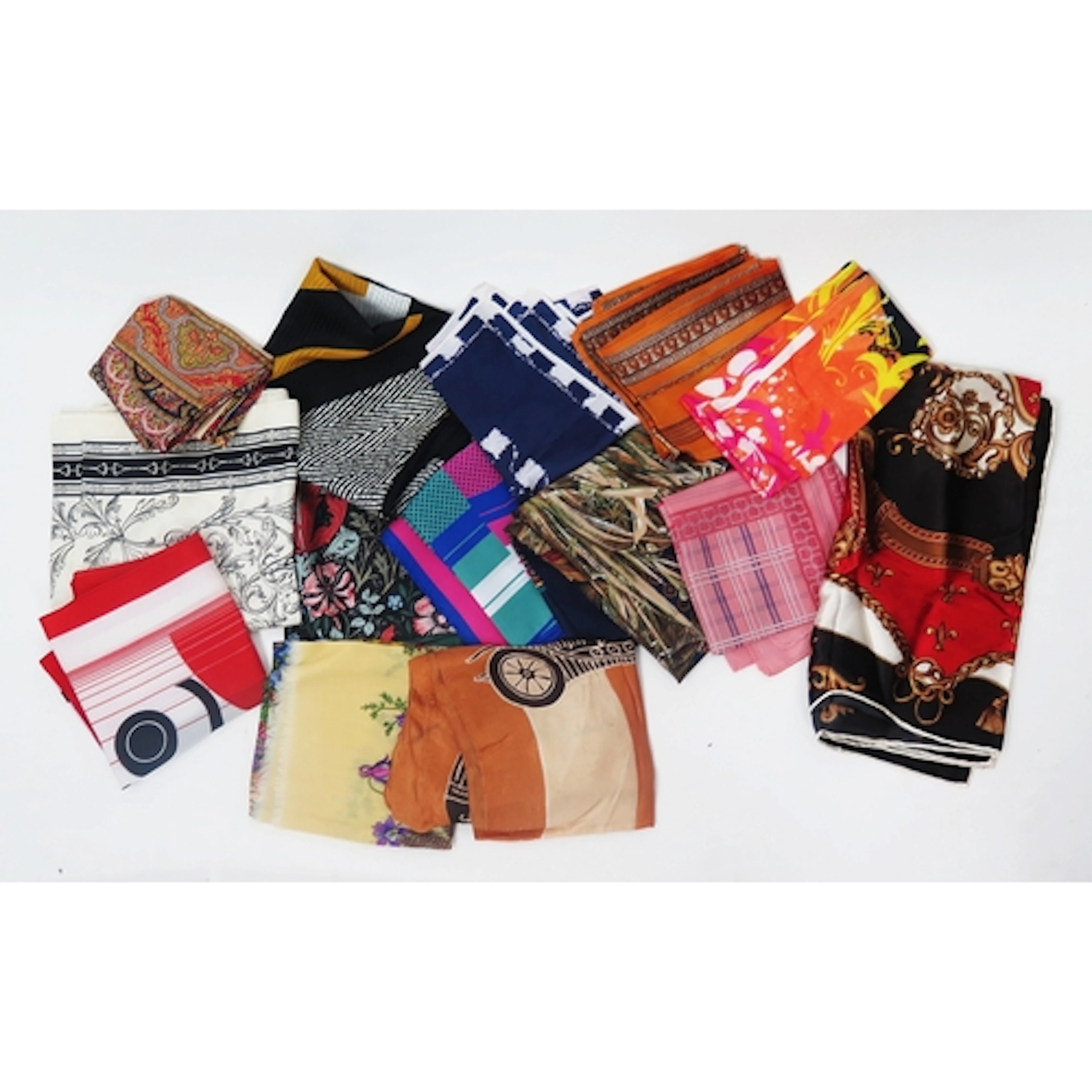 A selection of silk fashion scarves, including Norma Dori, e...
