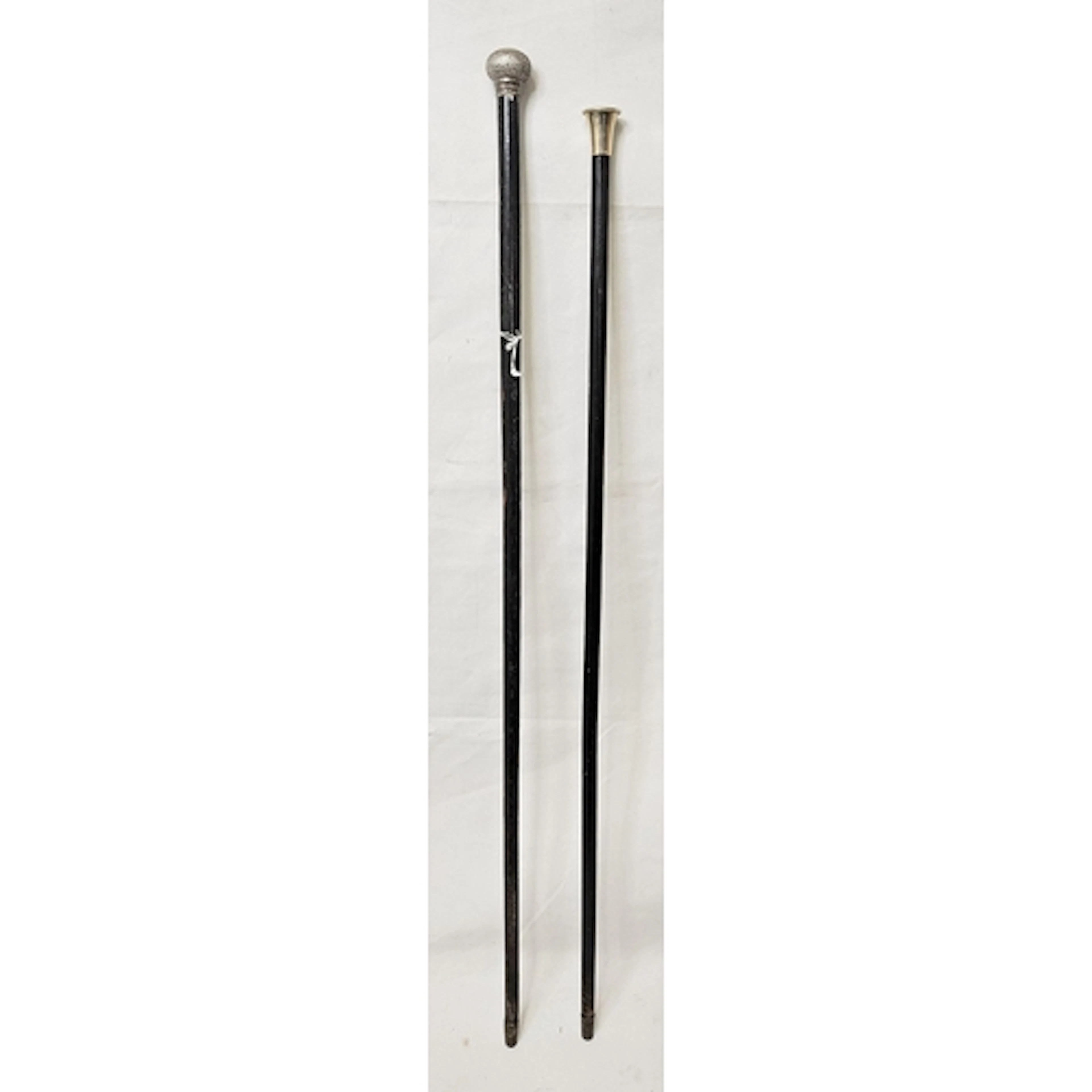 Silver Topped Ebonised Antique Evening Cane A/f to tip & whi...