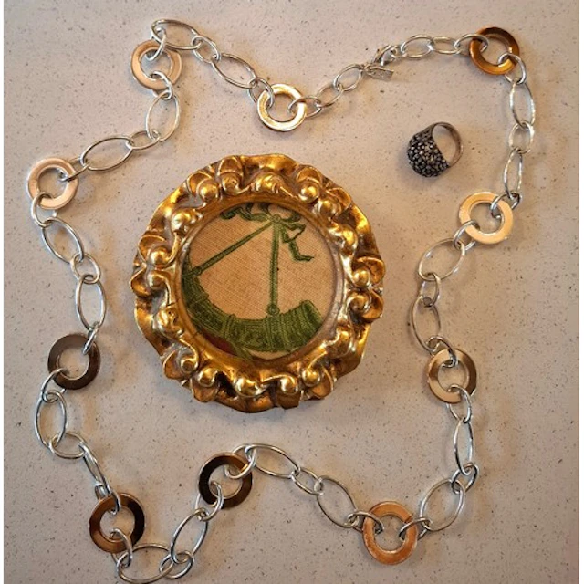 Ralph Lauren- A silver tone open link necklace with RLL tag ...