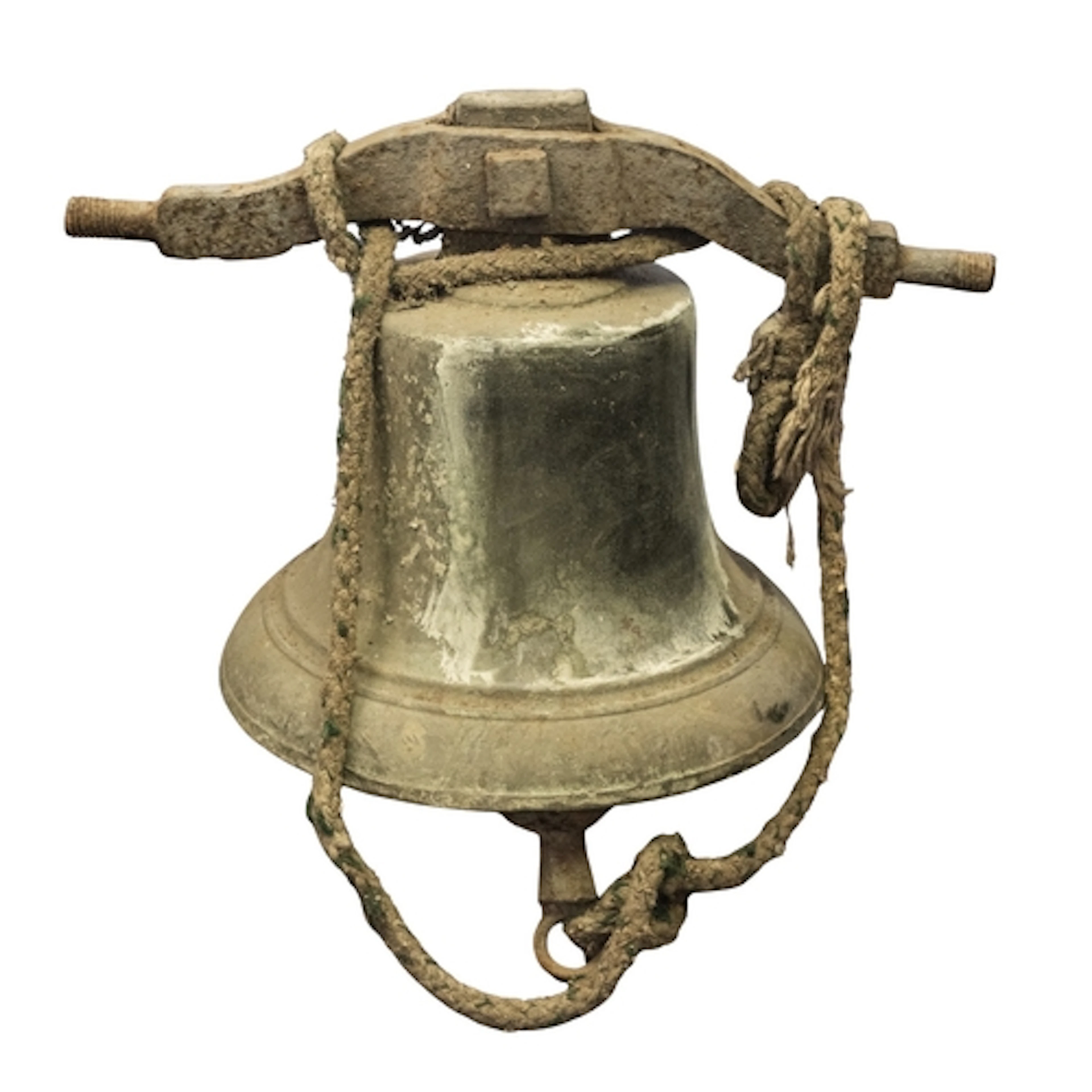A 19th Century cast bronze bell. Having a ring suspension an...