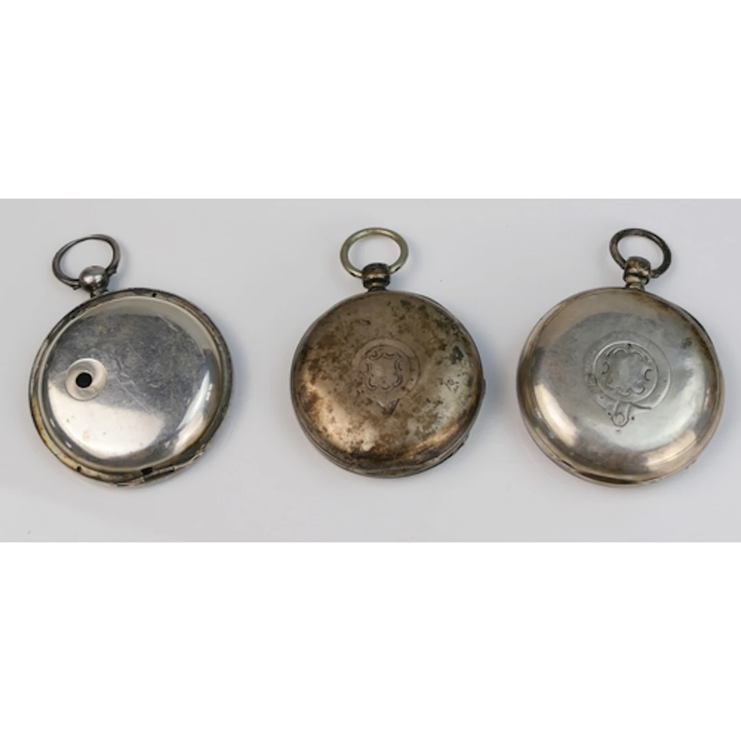 Three silver pocket watch cases, 125.5g
