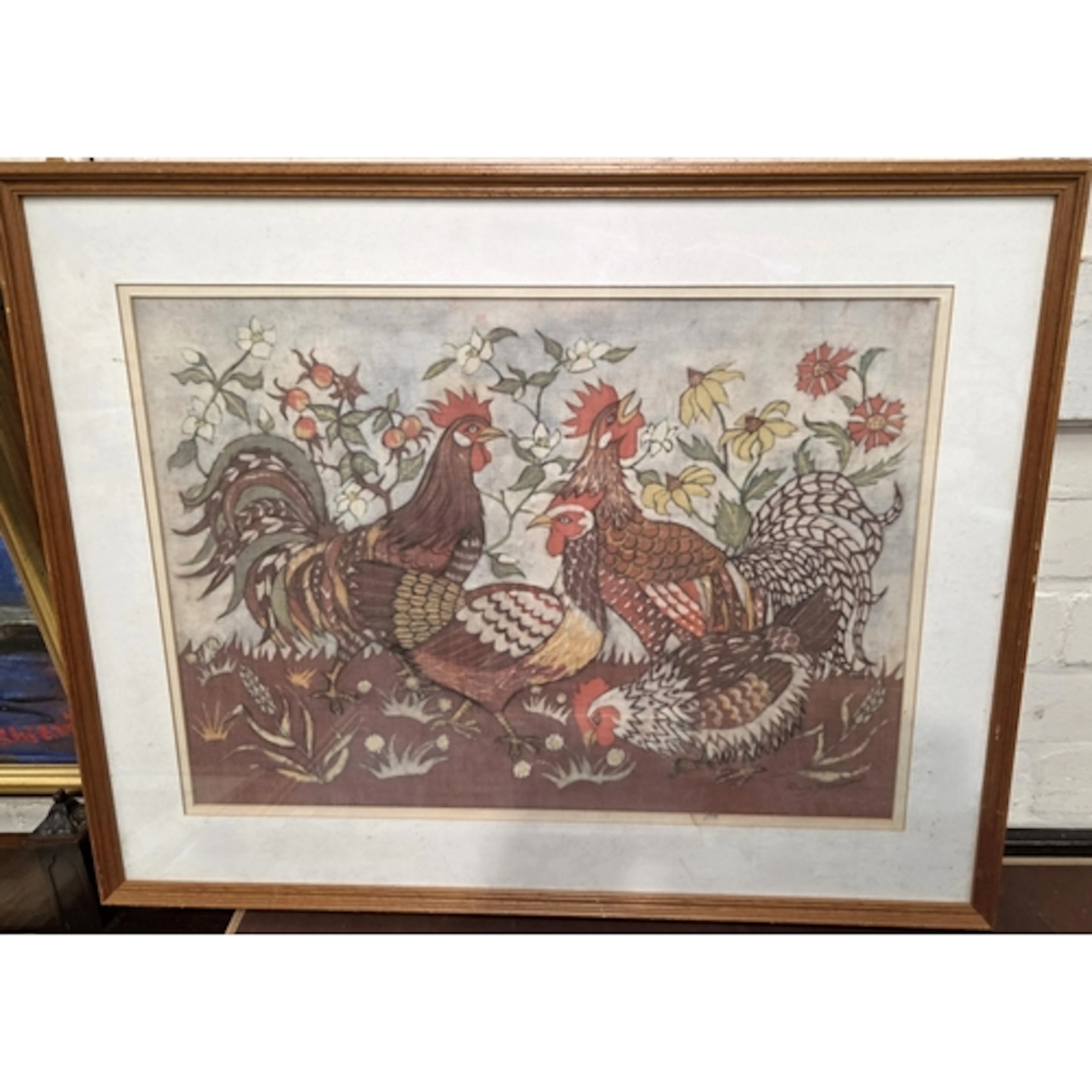 A Chinese silk decorated with people in dragon boats, framed...