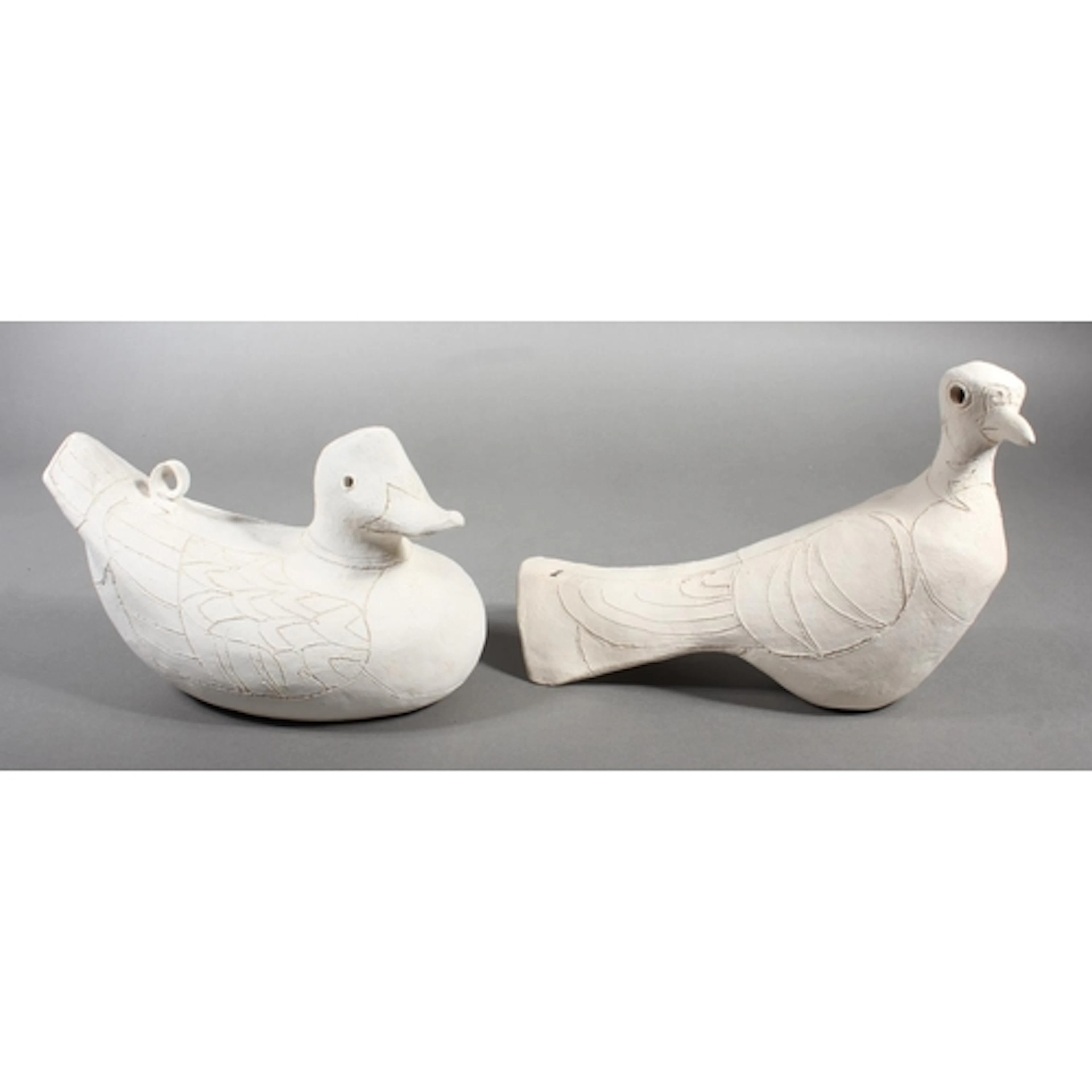 Rosemary D Wren (1922-2013) for Oxshott Pottery, a two ungla...