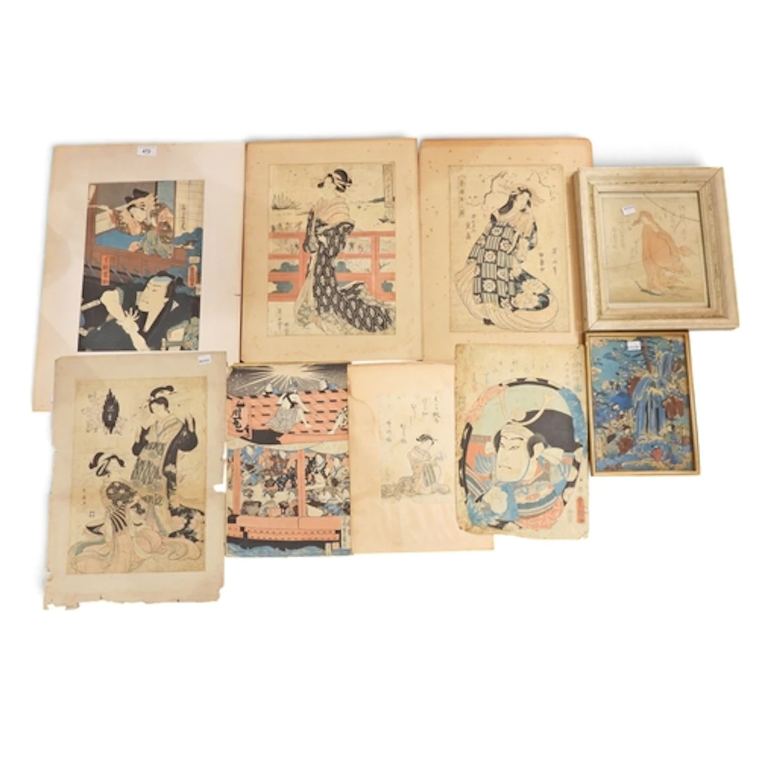 Japanese woodblock print of a Kabuki actor 35 x 24cm a...