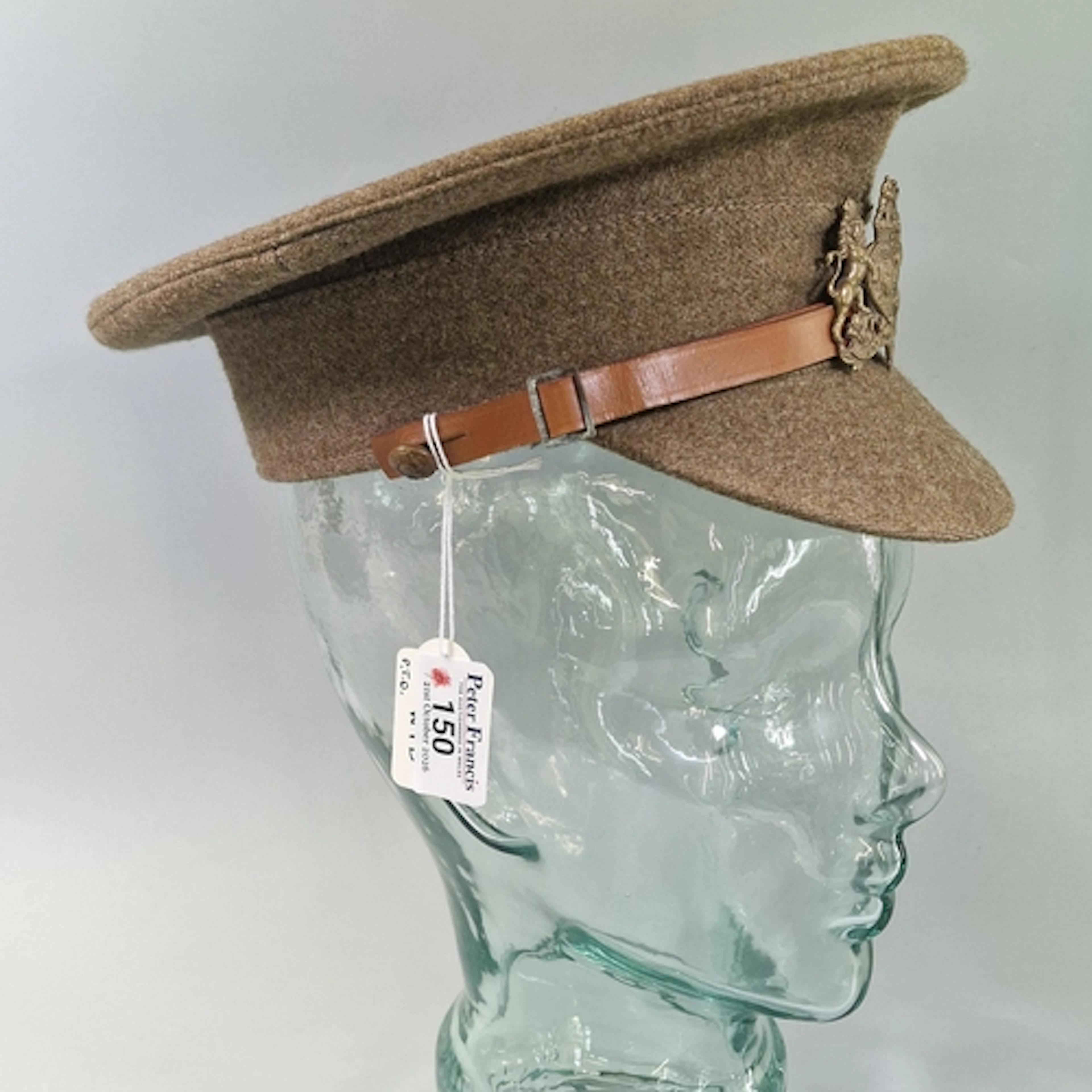 British General Service Corps peaked cap, with maker’s mark ...