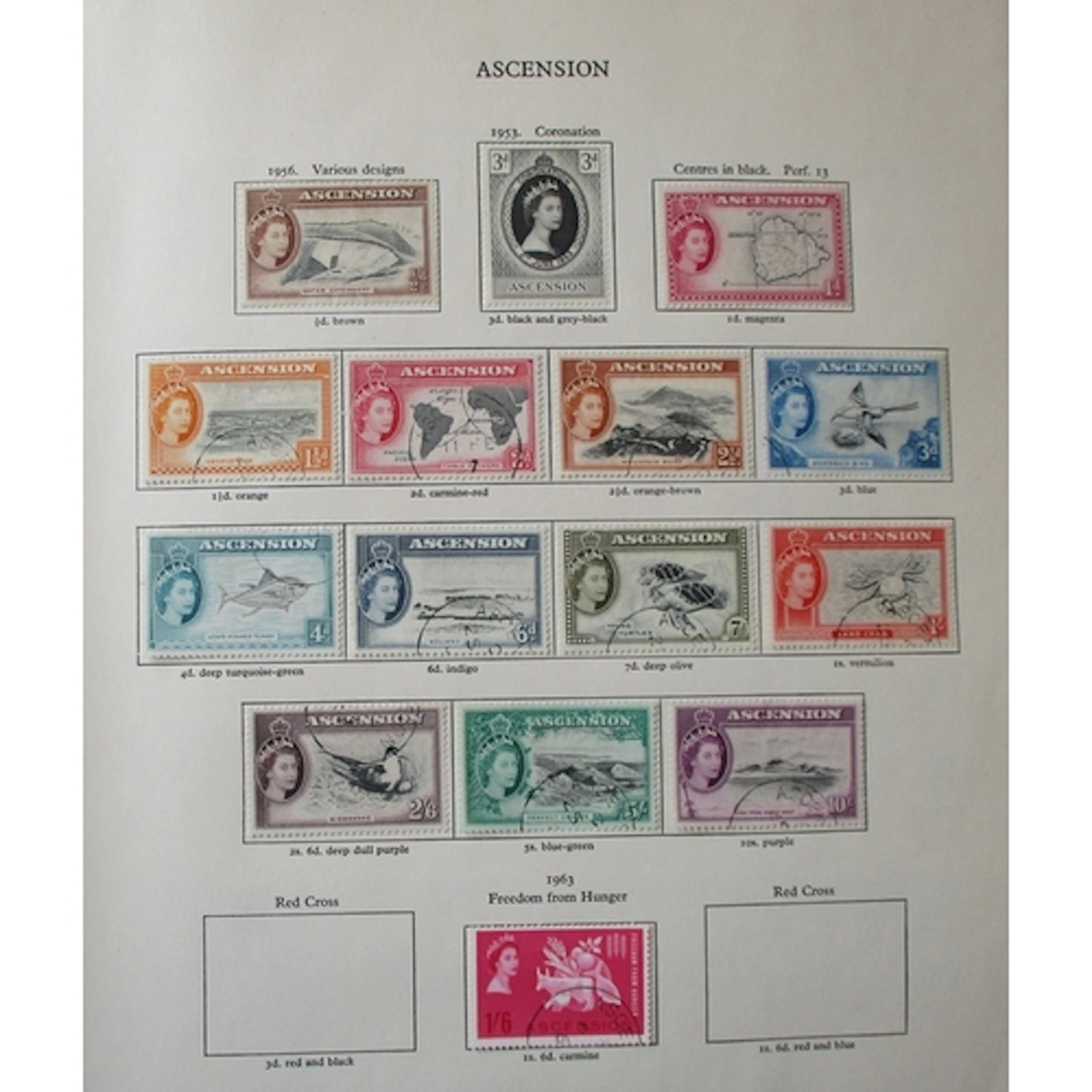 BC, QEII, M/U, coln in 3 SG. New Age album incl Aden 1954 se...